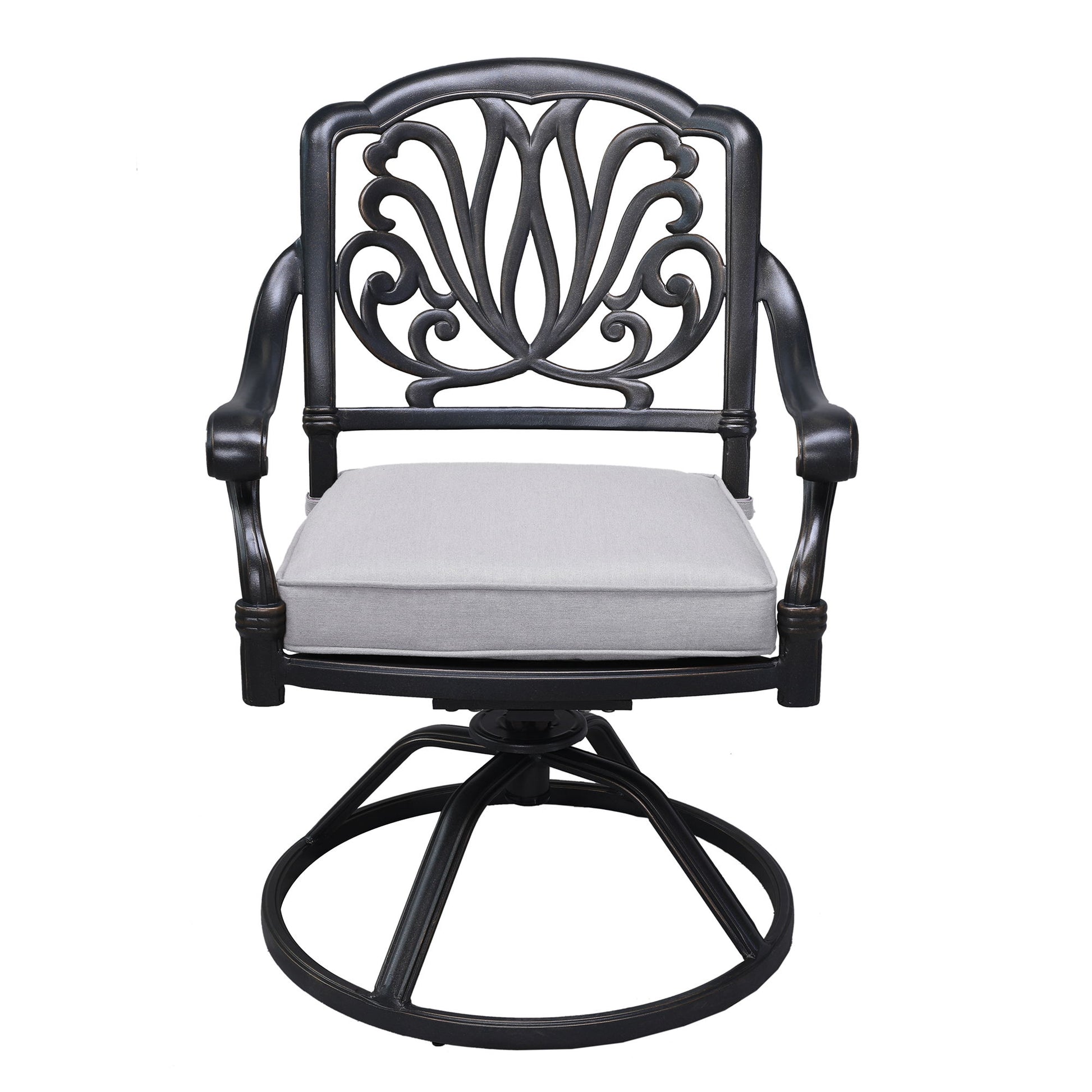 Round 48.03" Long Aluminum Dining Set With Cushions - Best Buy Furniture