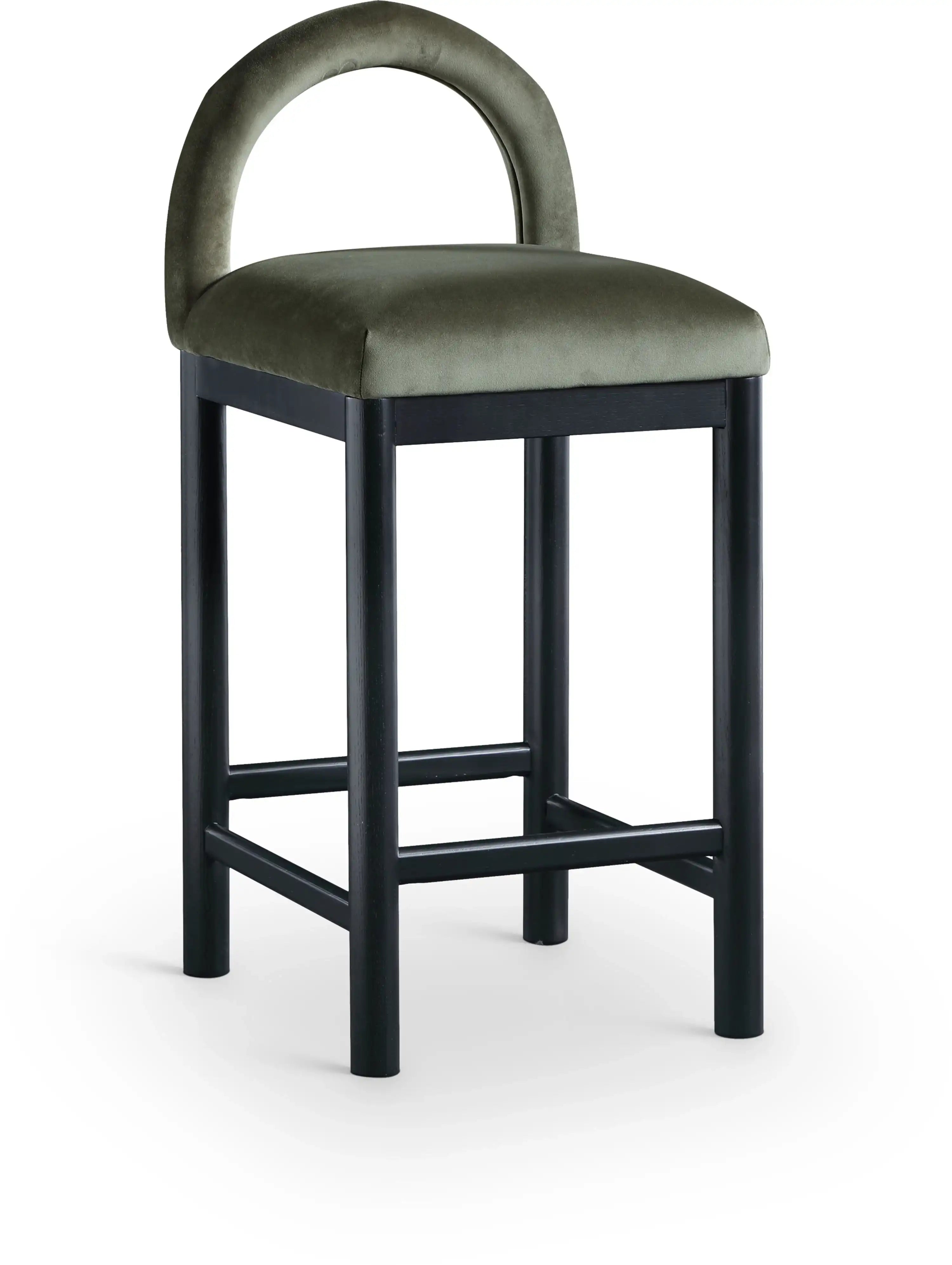 Conrad - Velvet Counter Stool With Black Legs - Best Buy Furniture