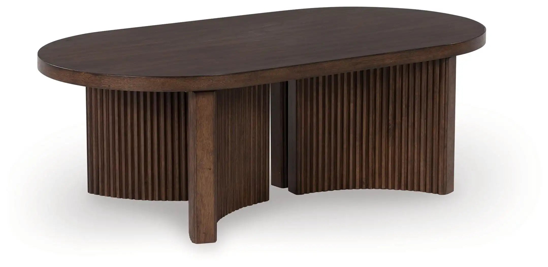 Korestone - Oval Cocktail Table - Dark Brown - Best Buy Furniture