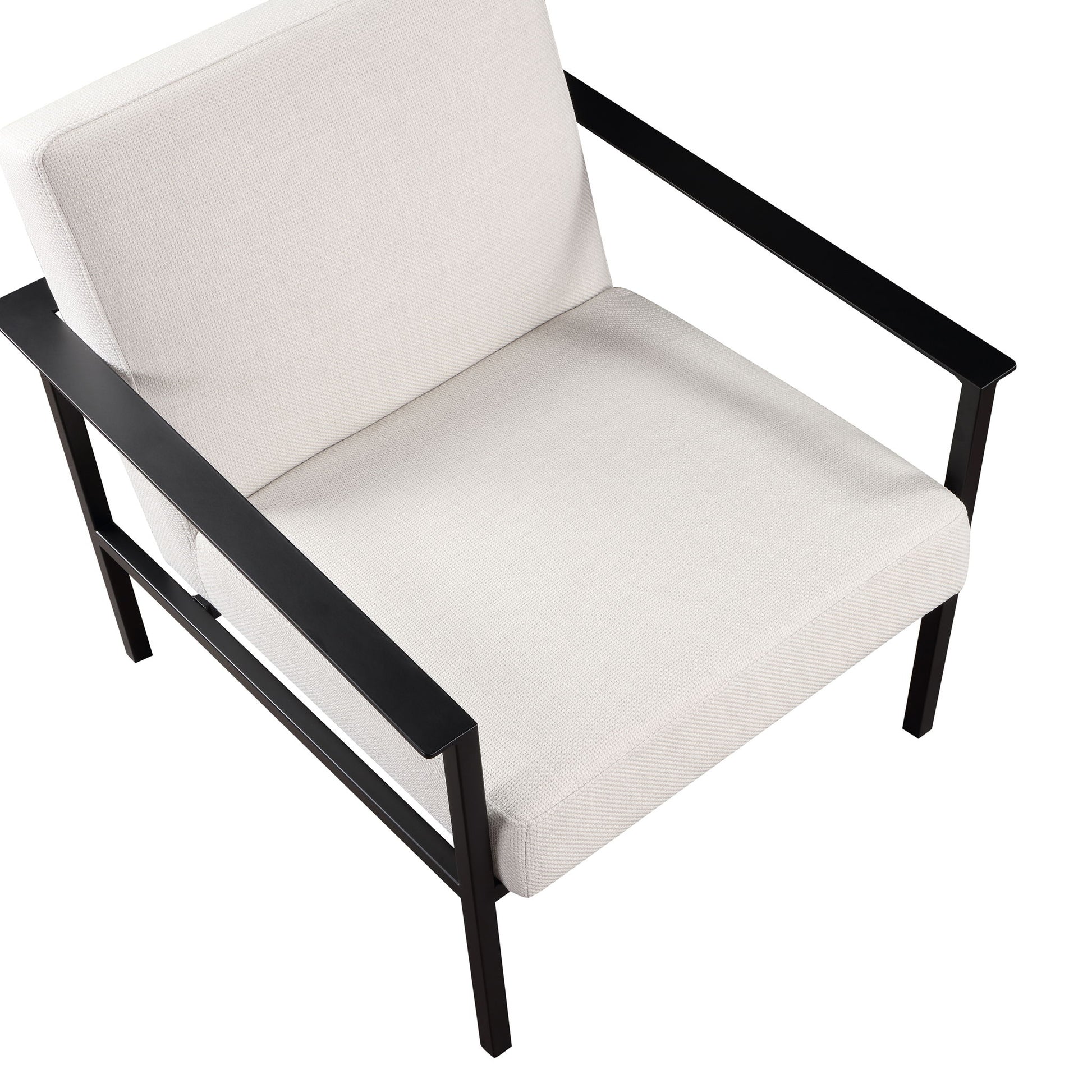 Millie - Modern Stationary Metal Accent Chair With Polyester Upholstery - Off White - Best Buy Furniture