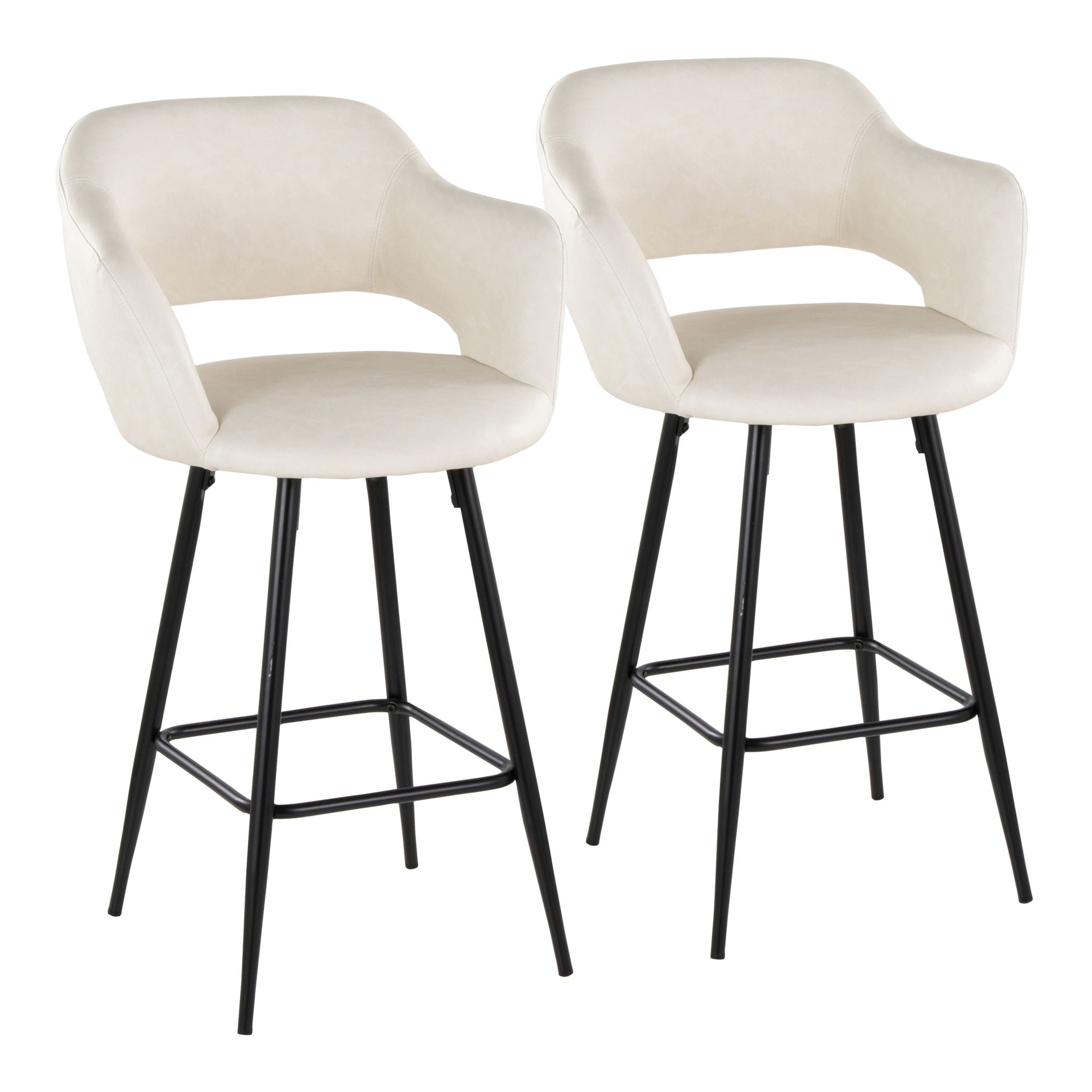 Margarite - Contemporary Fixed Height Counter Stool With Square Footrest (Set of 2) - Best Buy Furniture