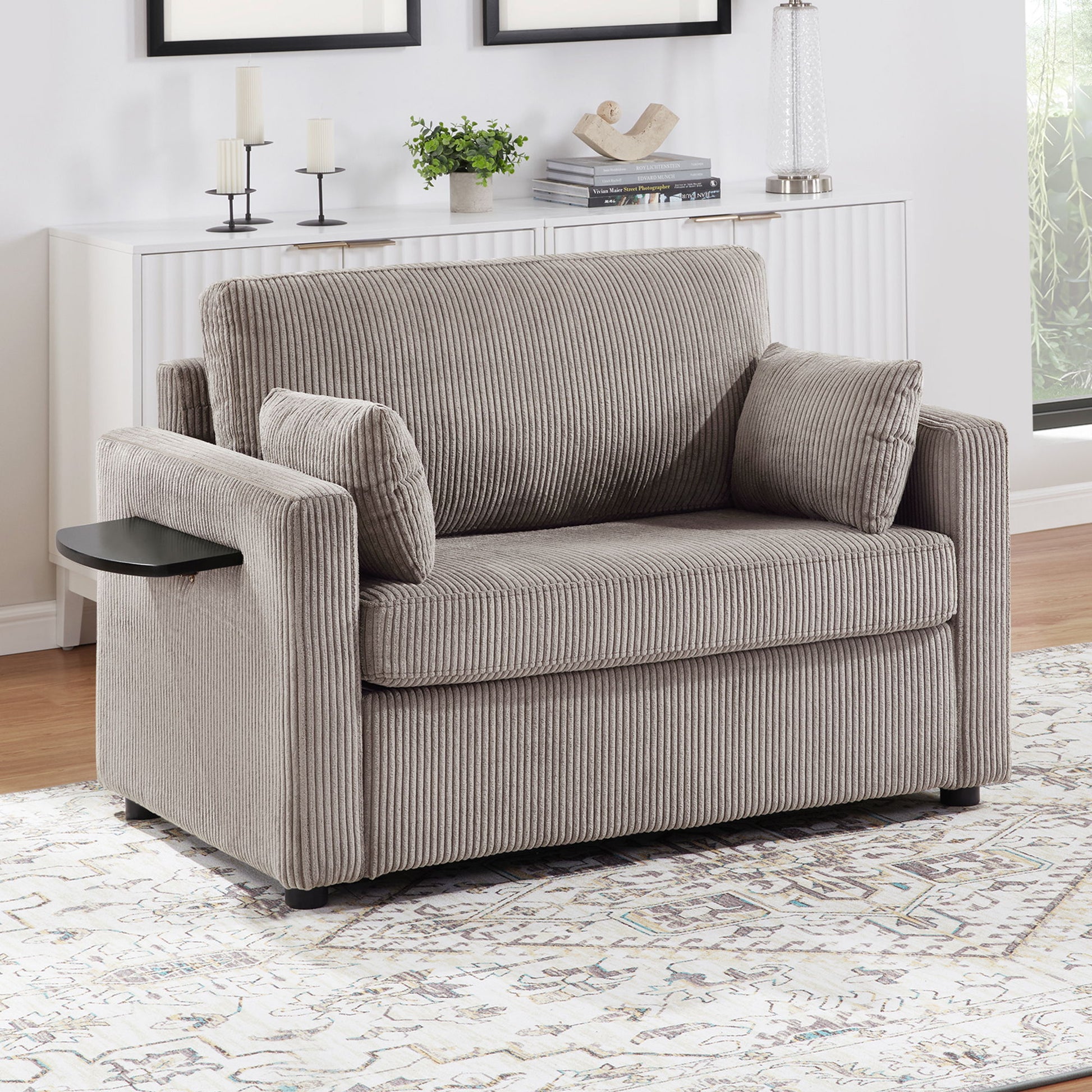 Sleeper Sofa With Foldable Mattress, USB Ports, Side Table & Storage Pocket - Best Buy Furniture