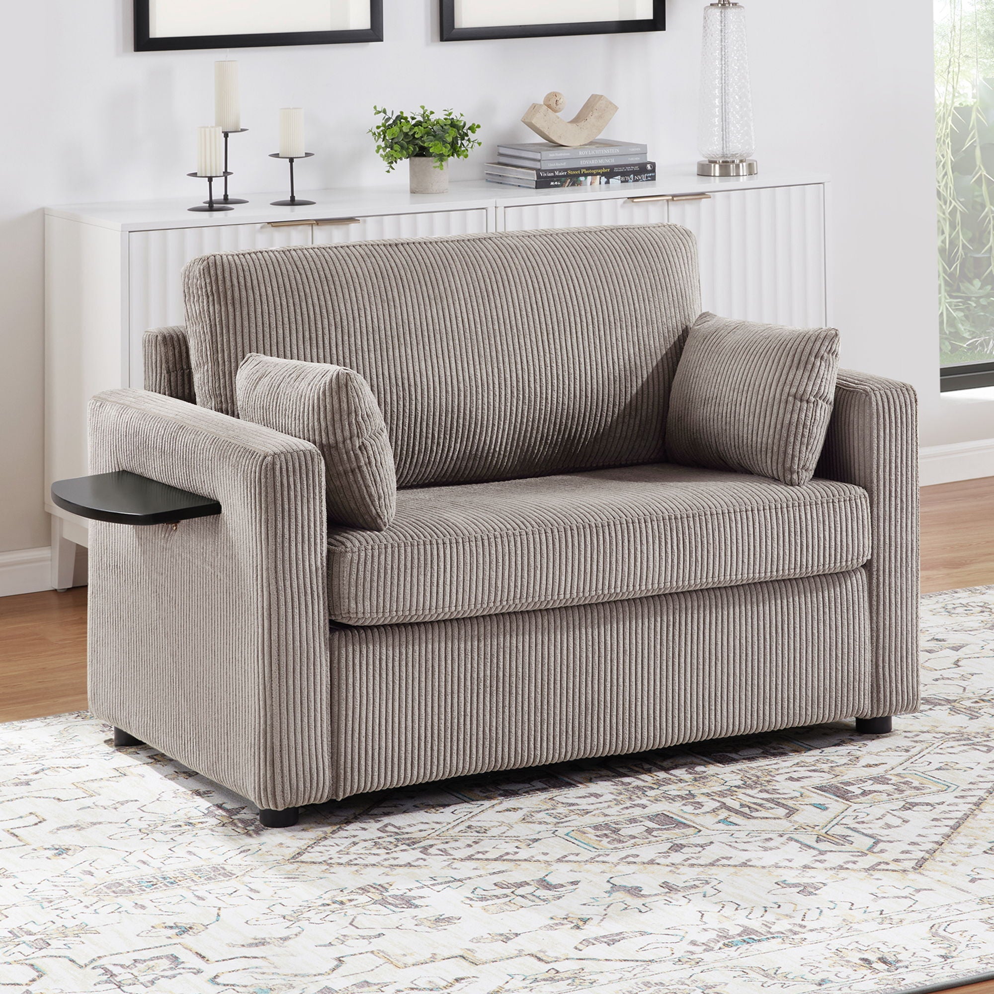 Sleeper Sofa With Foldable Mattress, USB Ports, Side Table & Storage Pocket - Best Buy Furniture