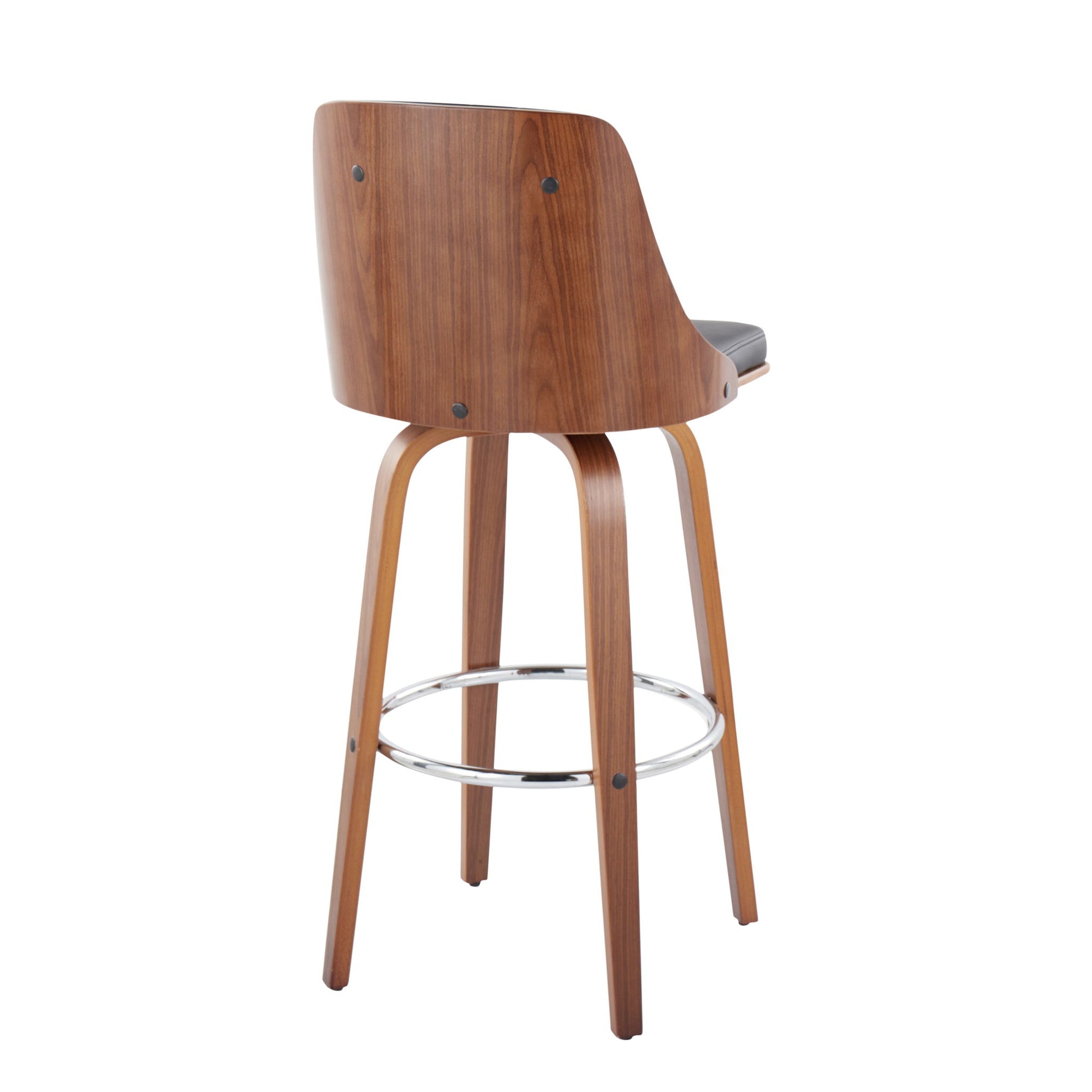 Gianna - Mid Century Modern Fixed Height Barstool With Swivel With Round Footrest (Set of 2) - Best Buy Furniture