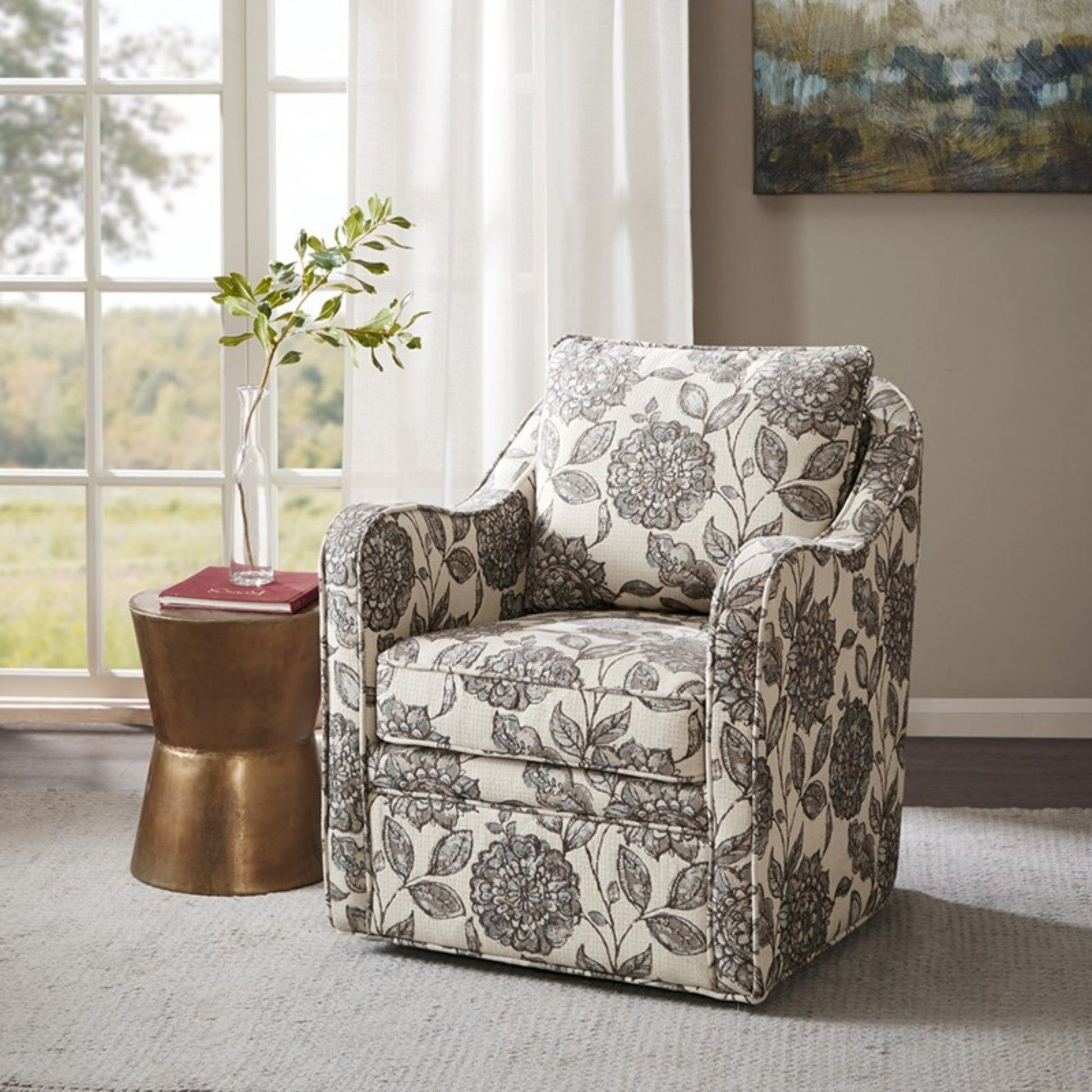 Wide Seat Arm Chair With 360 Degree Rotation - Best Buy Furniture