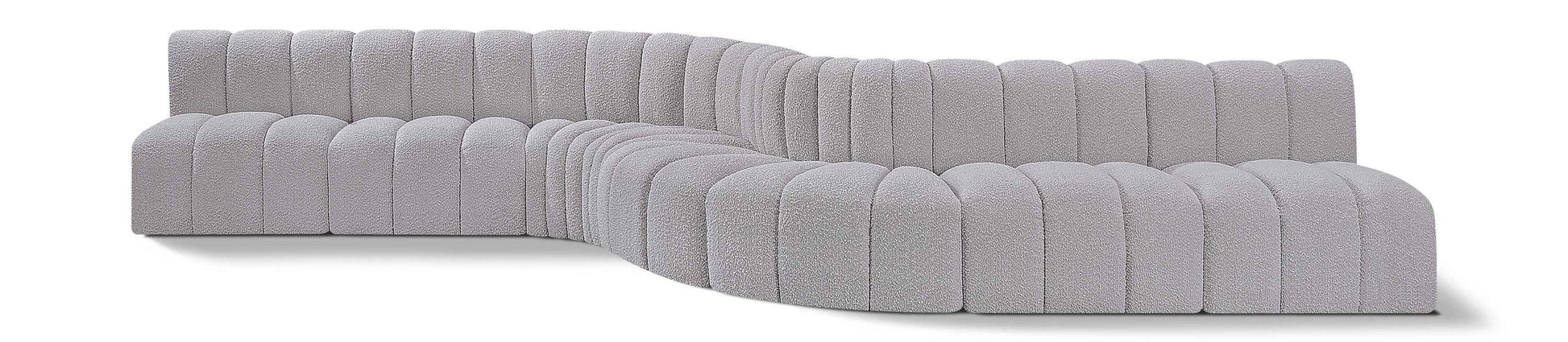 Arc - Boucle Fabric 8 Piece Curved Modular Sofa - Best Buy Furniture