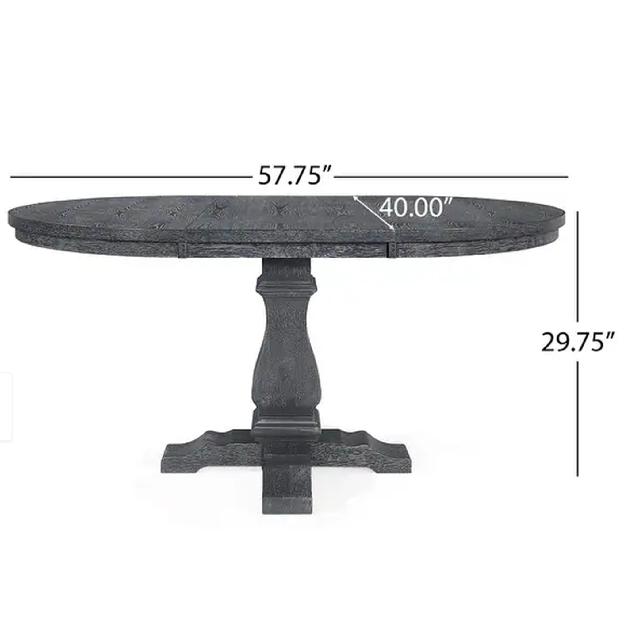 Rustic Extendable Dining Table With Pedestal Base - Gray - Best Buy Furniture