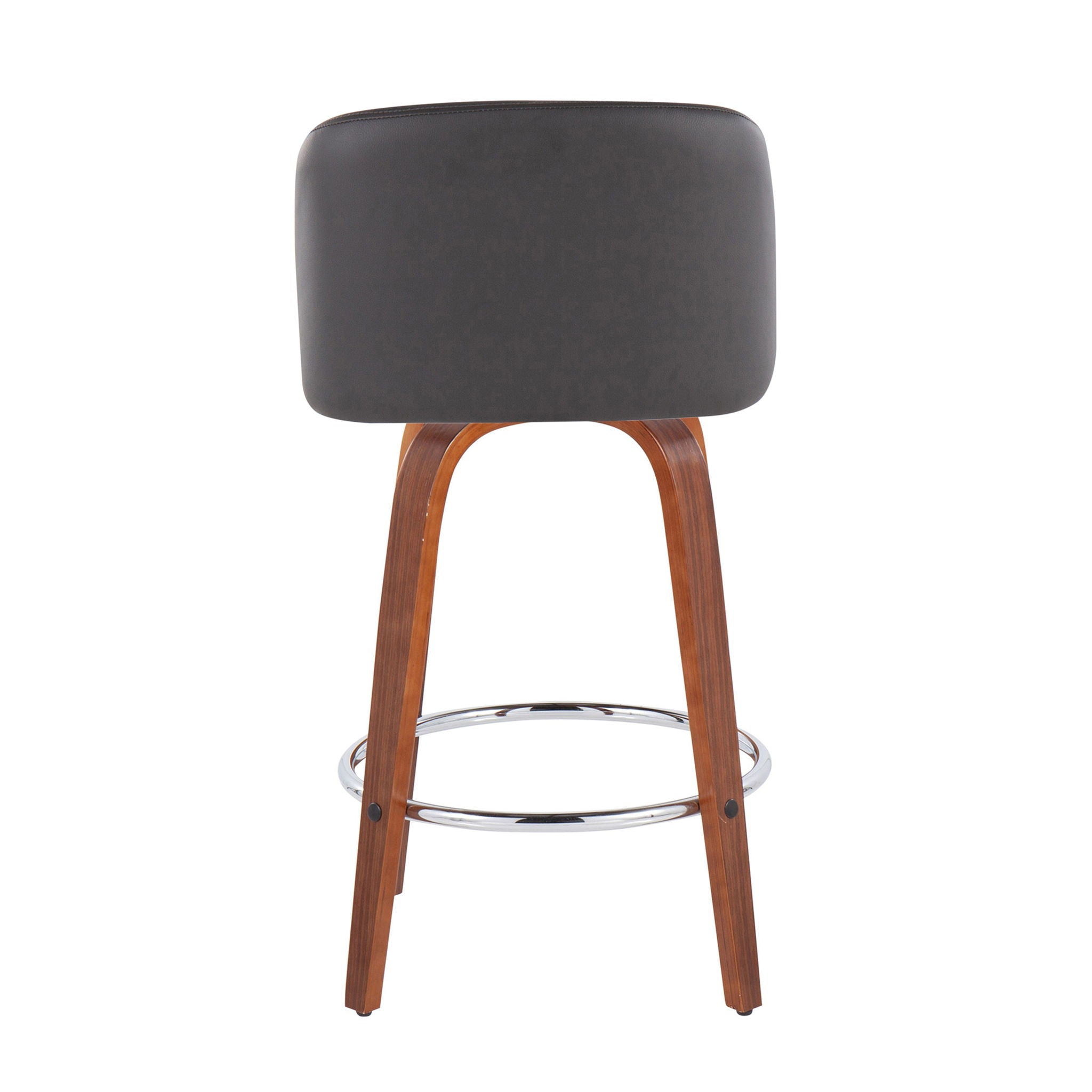 Toriano - Mid-Century Modern Fixed Height Counter Stool With Round Footrest (Set of 2) - Best Buy Furniture