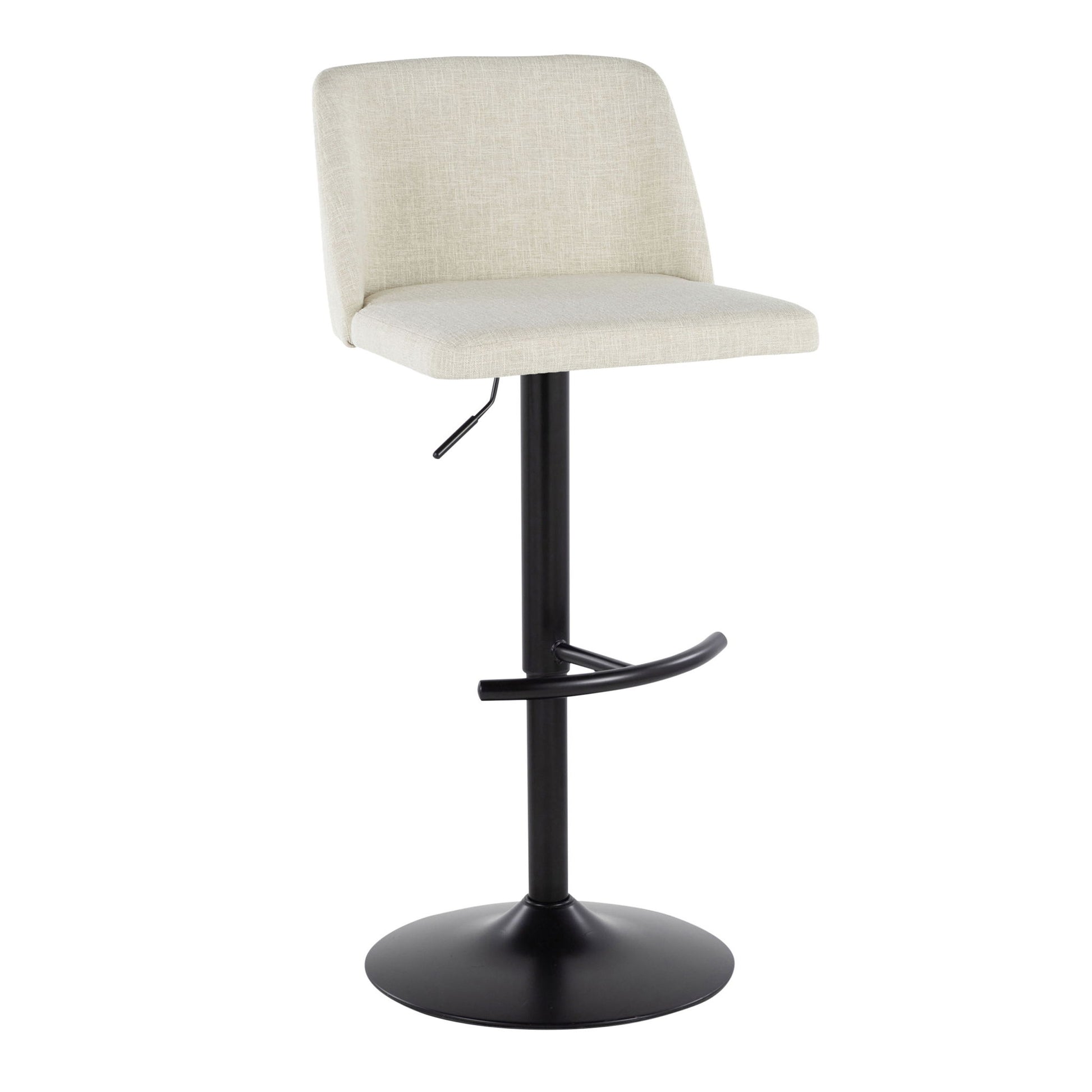 Toriano - Contemporary Adjustable Barstool Swivel With Rounded T Footrest (Set of 2) - Best Buy Furniture
