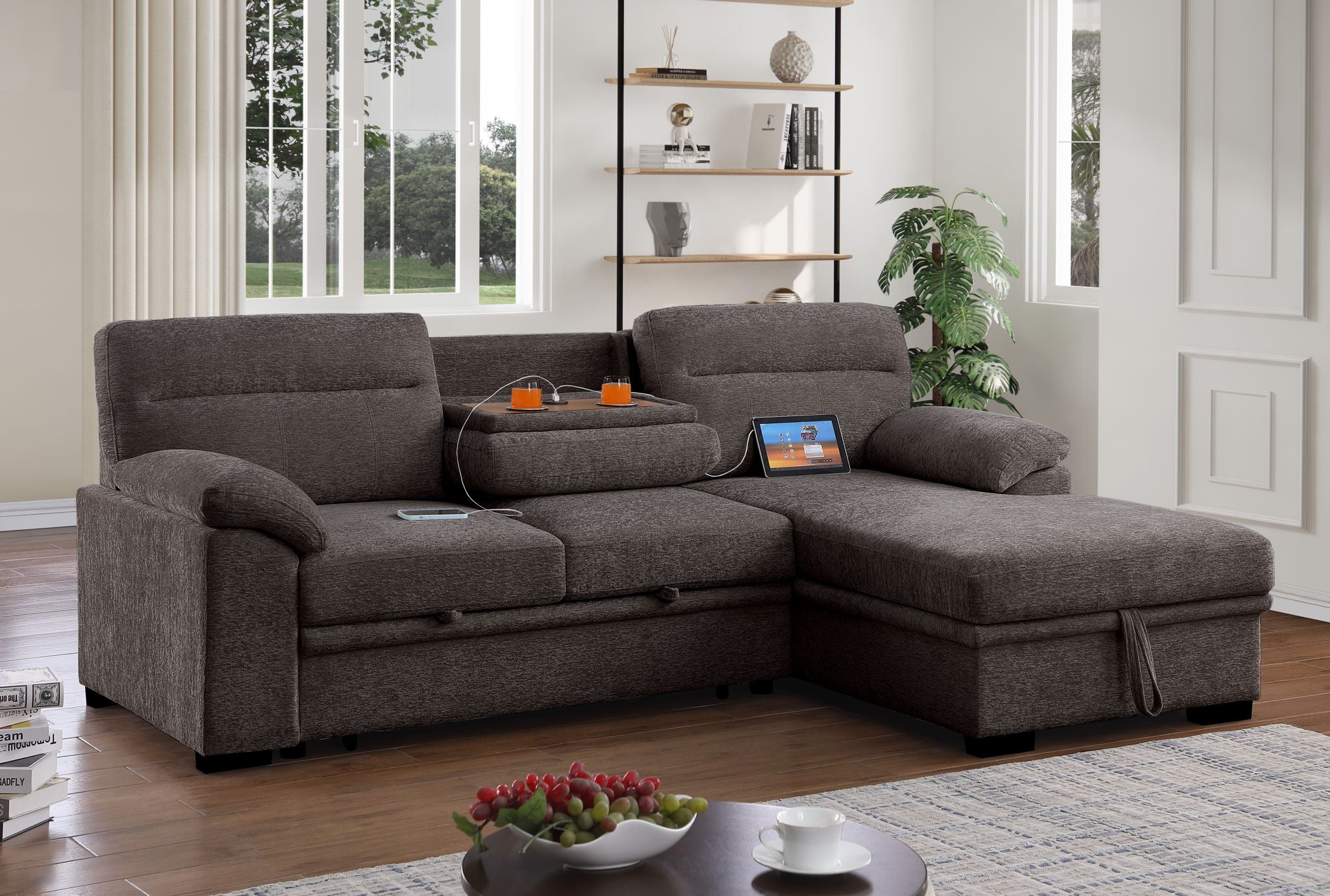 Kipling II - 92.5" Sleeper Sectional Sofa - Best Buy Furniture