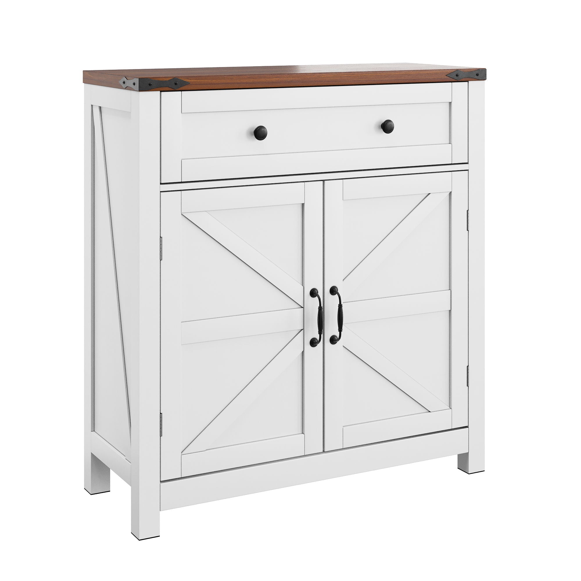 Farmhouse Storage Cabinet With Drawer And Adjustable Shelf - Best Buy Furniture