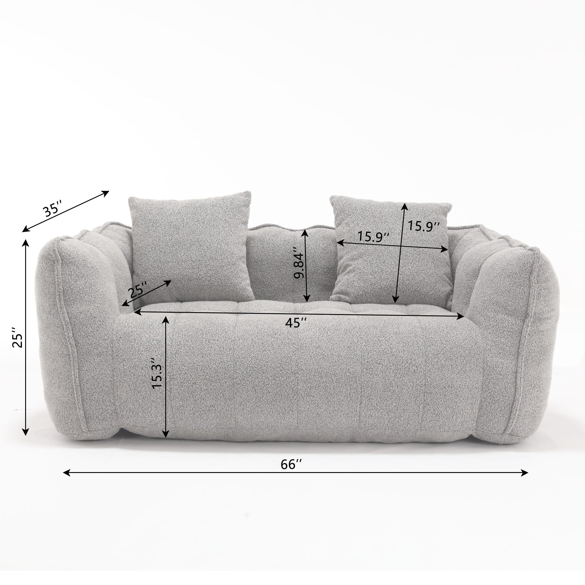 Cozy Beanbag Chair With High Resilience Foam Core For 2 - Best Buy Furniture