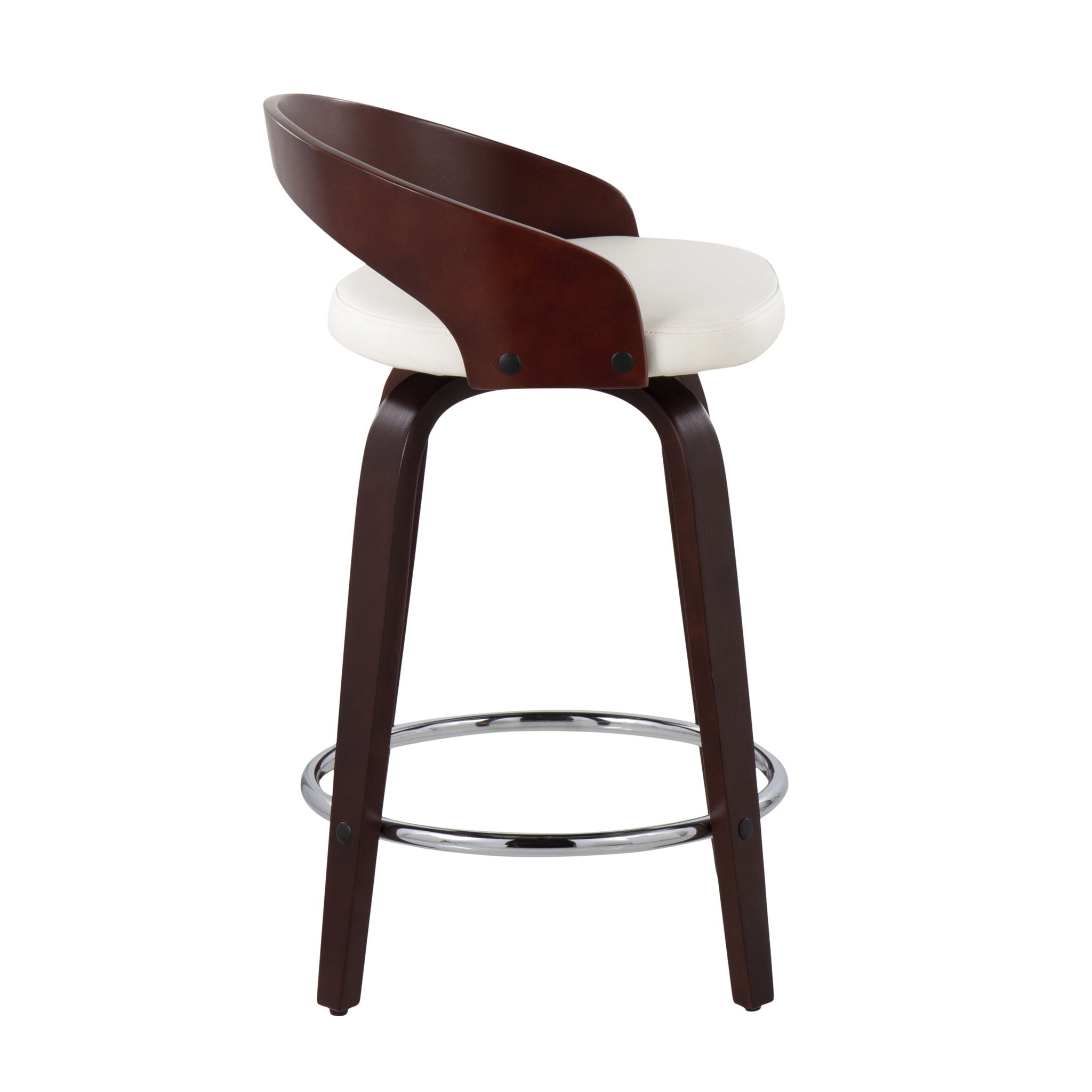 Grotto - Contemporary Fixed Height Counter Stool & Swivel With Round Footrest (Set of 2) - Best Buy Furniture