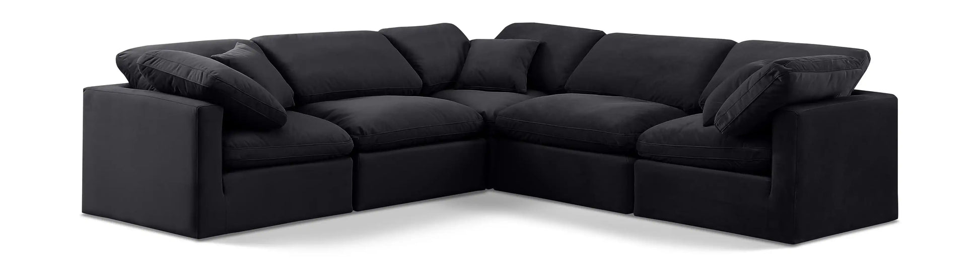 Indulge - Velvet 5 Piece Modular Corner Sectional - Best Buy Furniture