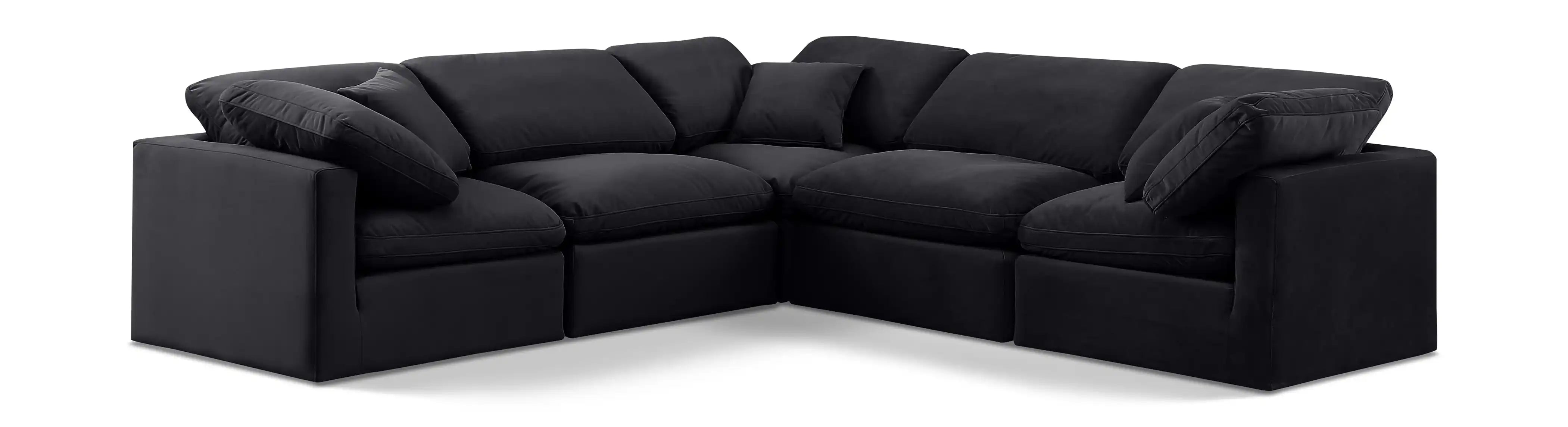 Indulge - Velvet 5 Piece Modular Corner Sectional - Best Buy Furniture