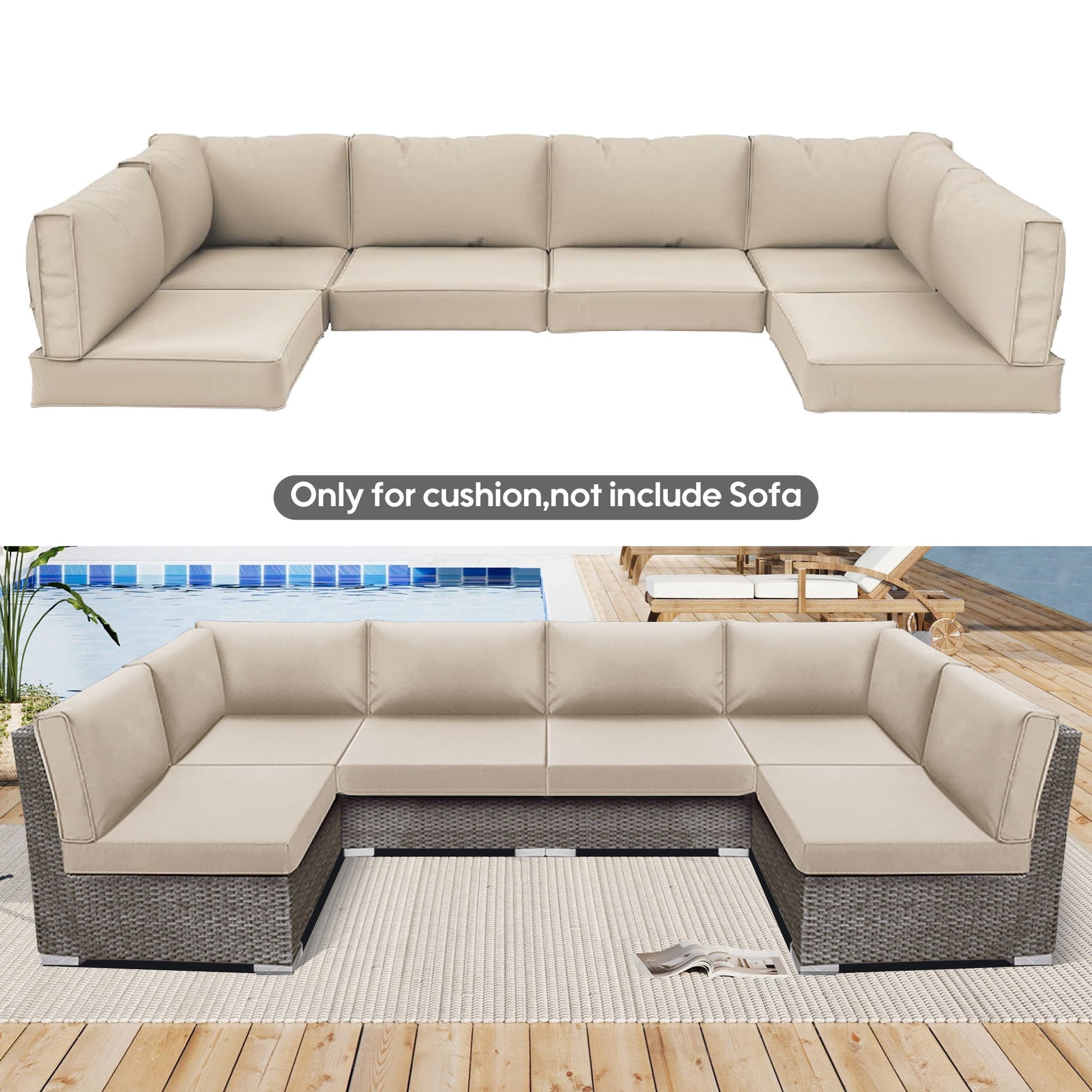 Outdoor Deep Seat Cushions For Patio Furniture Replacement, Cushion Set For Sectionals - Best Buy Furniture