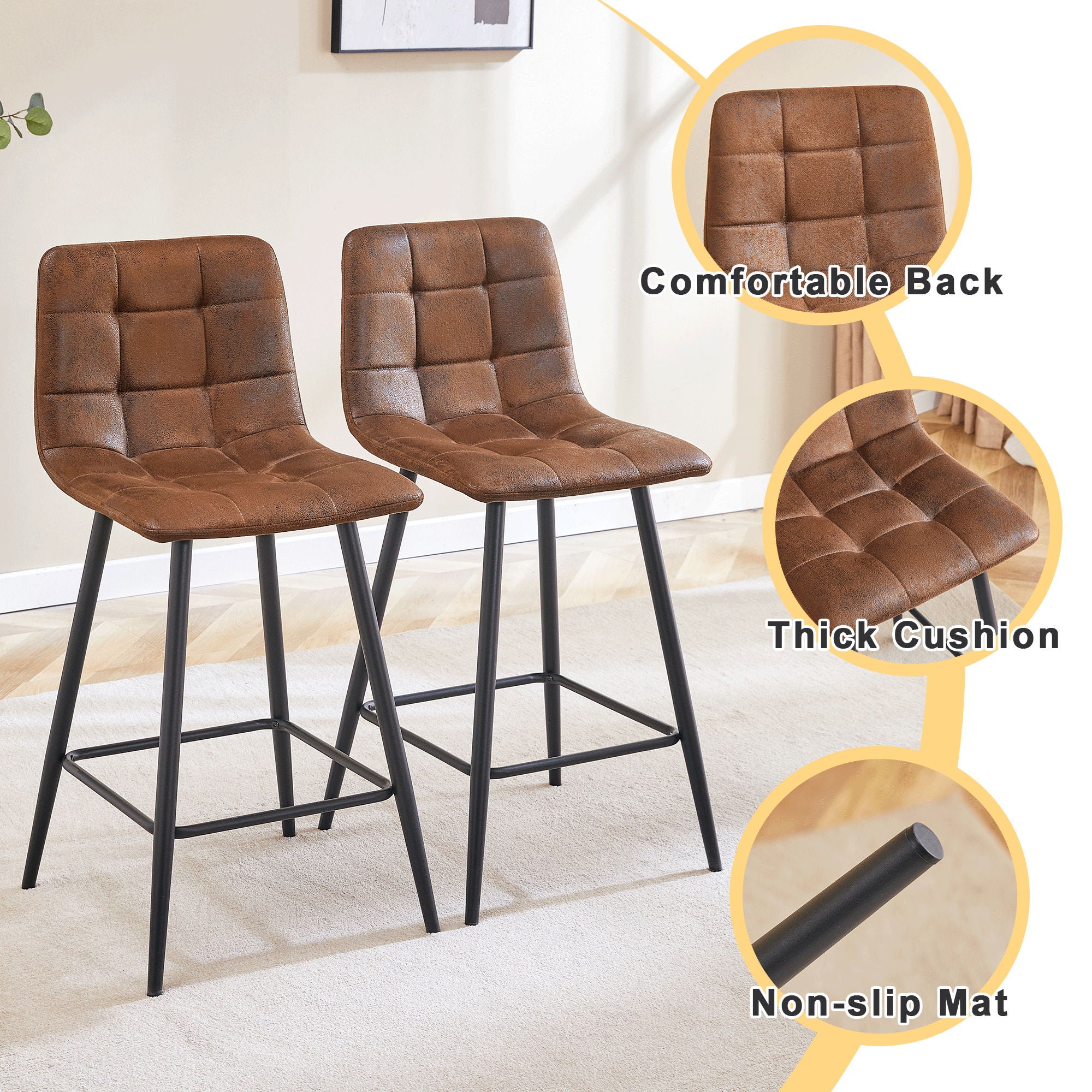 Bar Chair Set Comfortable With Metal Legs And Ergonomic Design - Best Buy Furniture