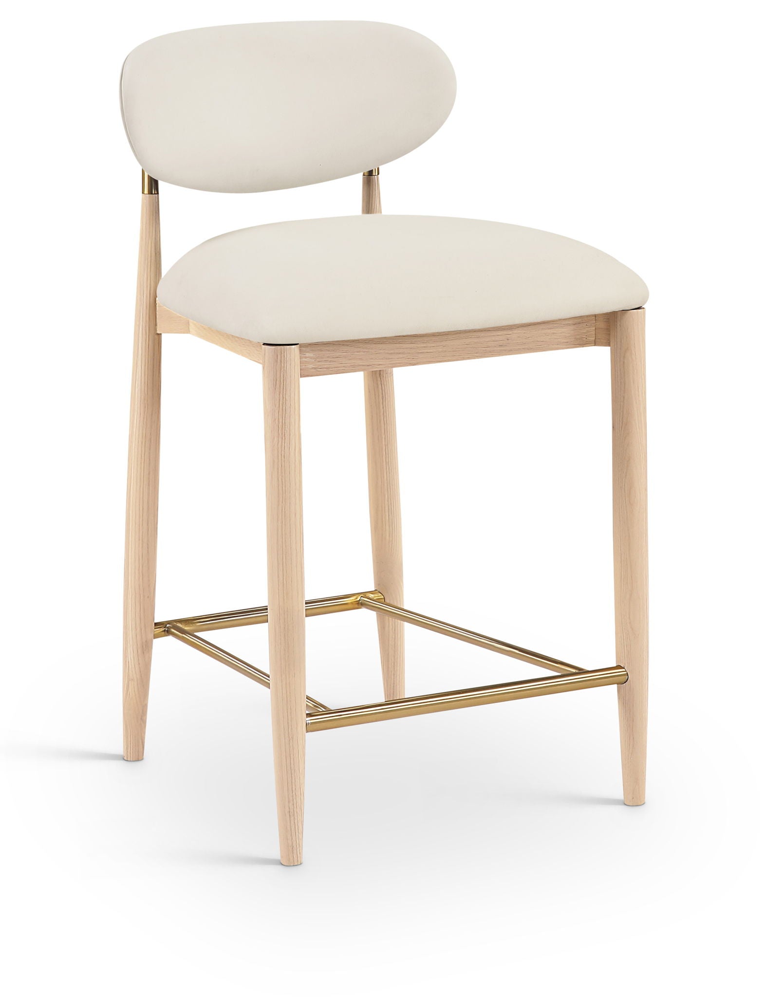 Riccio - Stool - Natural And Gold Frame - Best Buy Furniture