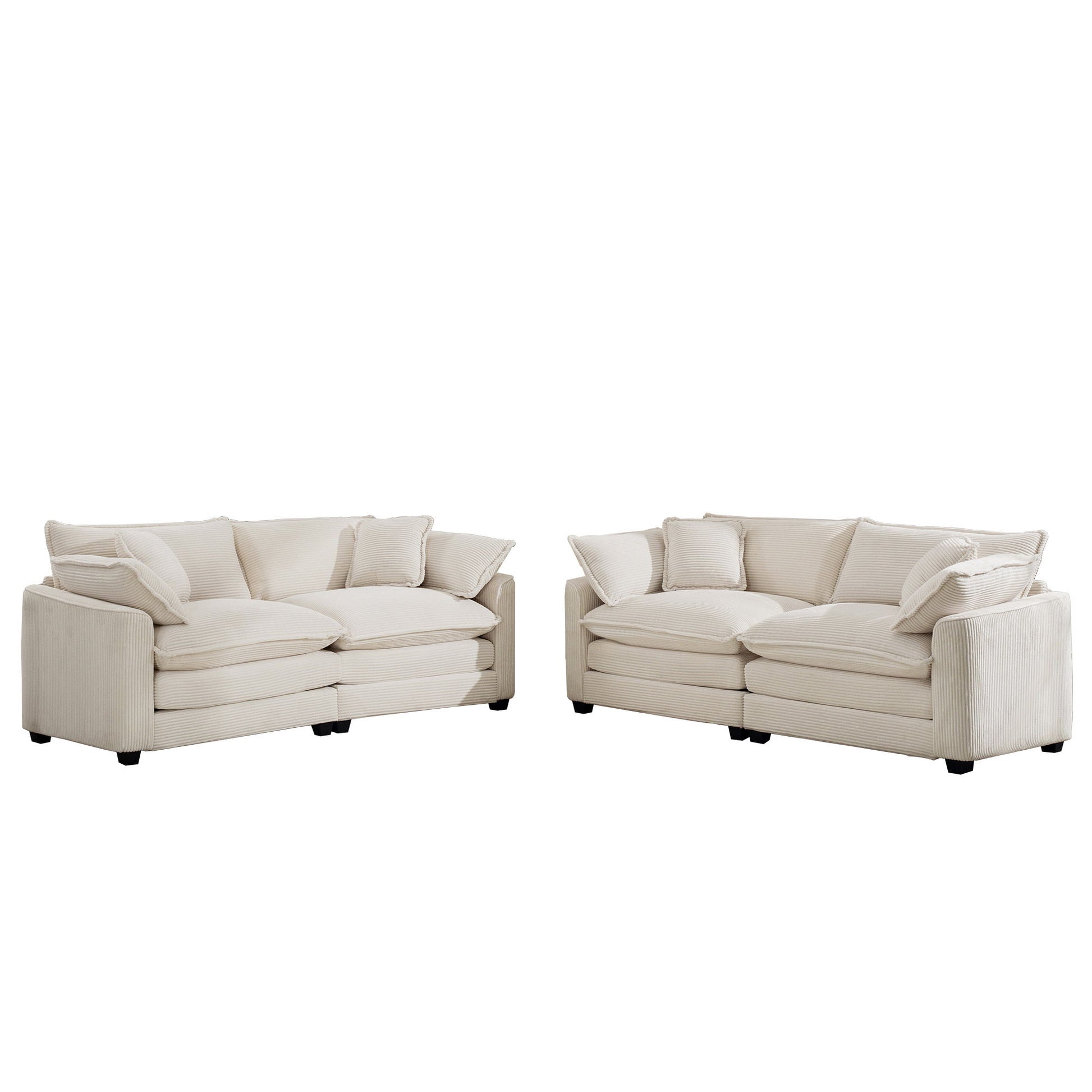 Elegant Corduroy Oversized Sectional Sofa Set With Deep Seats And Flexible Layout - Best Buy Furniture