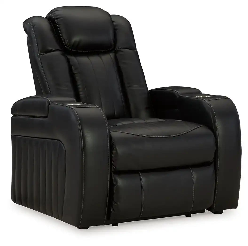 Caveman Den - Power Recliner/ Adj Headrest - Midnight - Best Buy Furniture