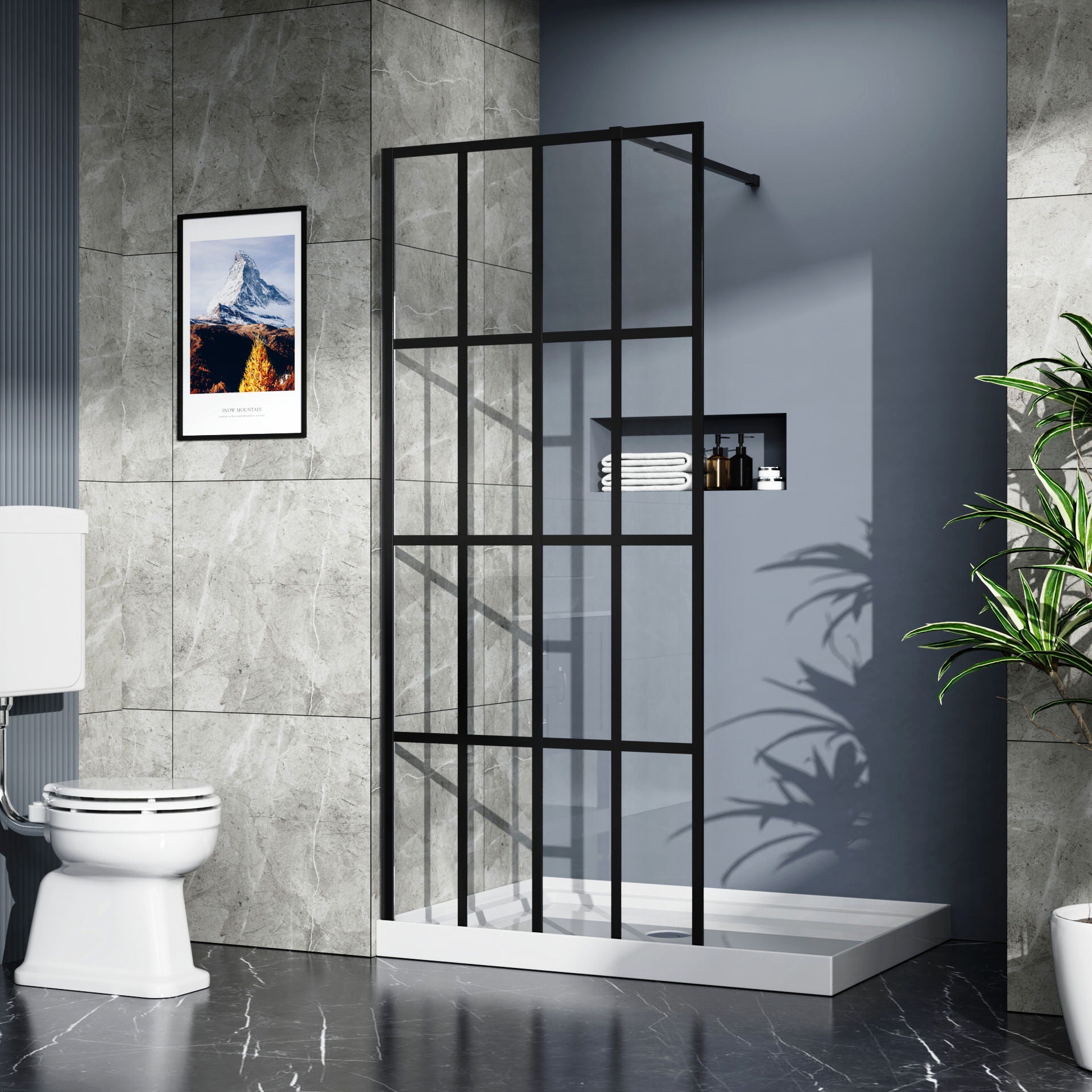 Shower Door Walk - Black - Best Buy Furniture