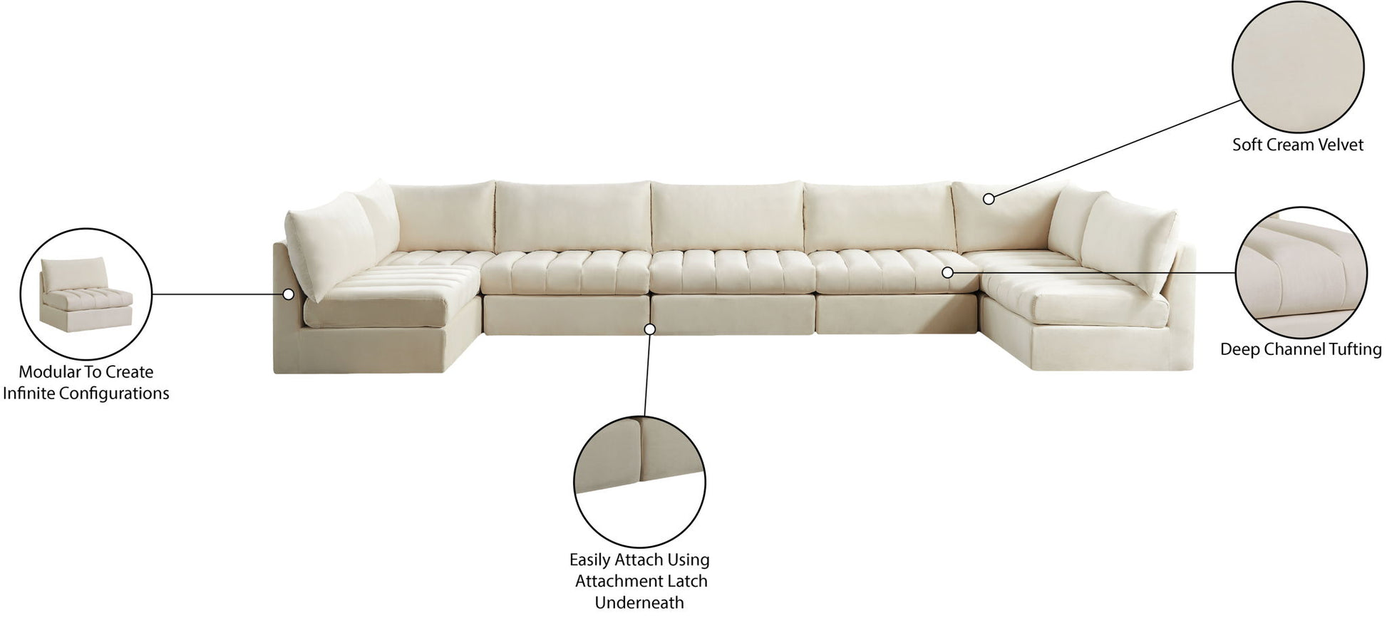 Jacob - Modular U-Shaped Sectional 7 Piece - Best Buy Furniture