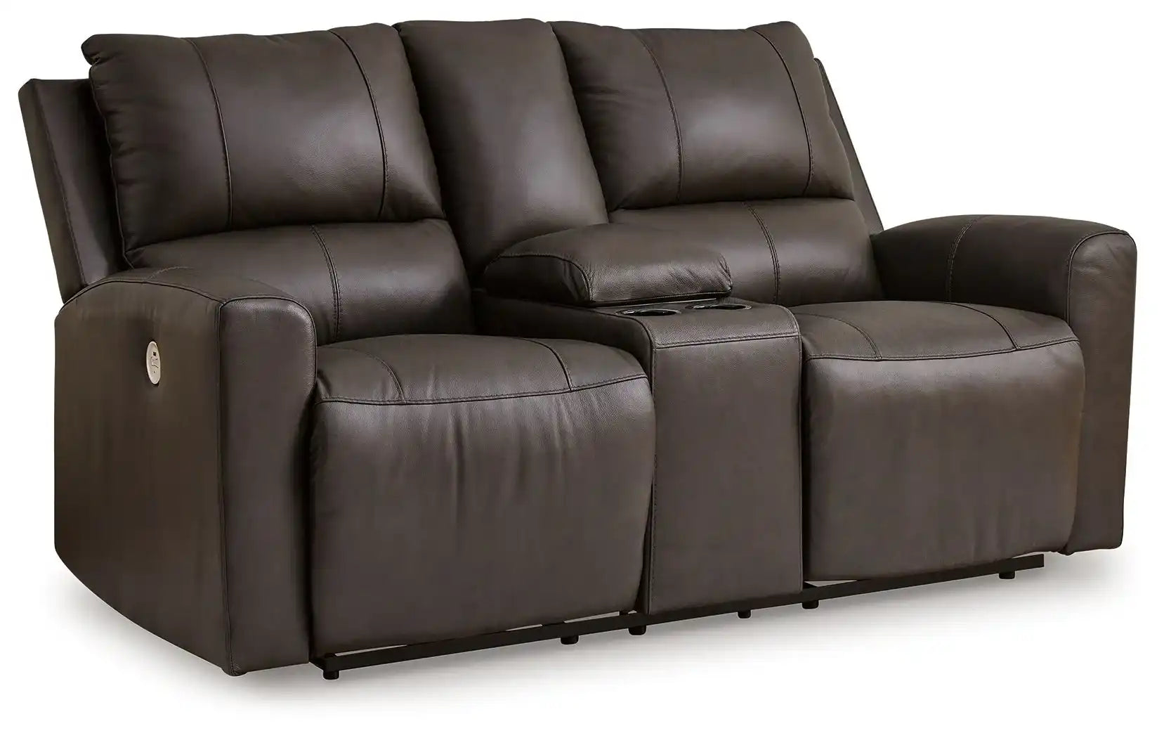 Boxmere - Dbl Power Reclining Loveseat with Console - Storm - Best Buy Furniture