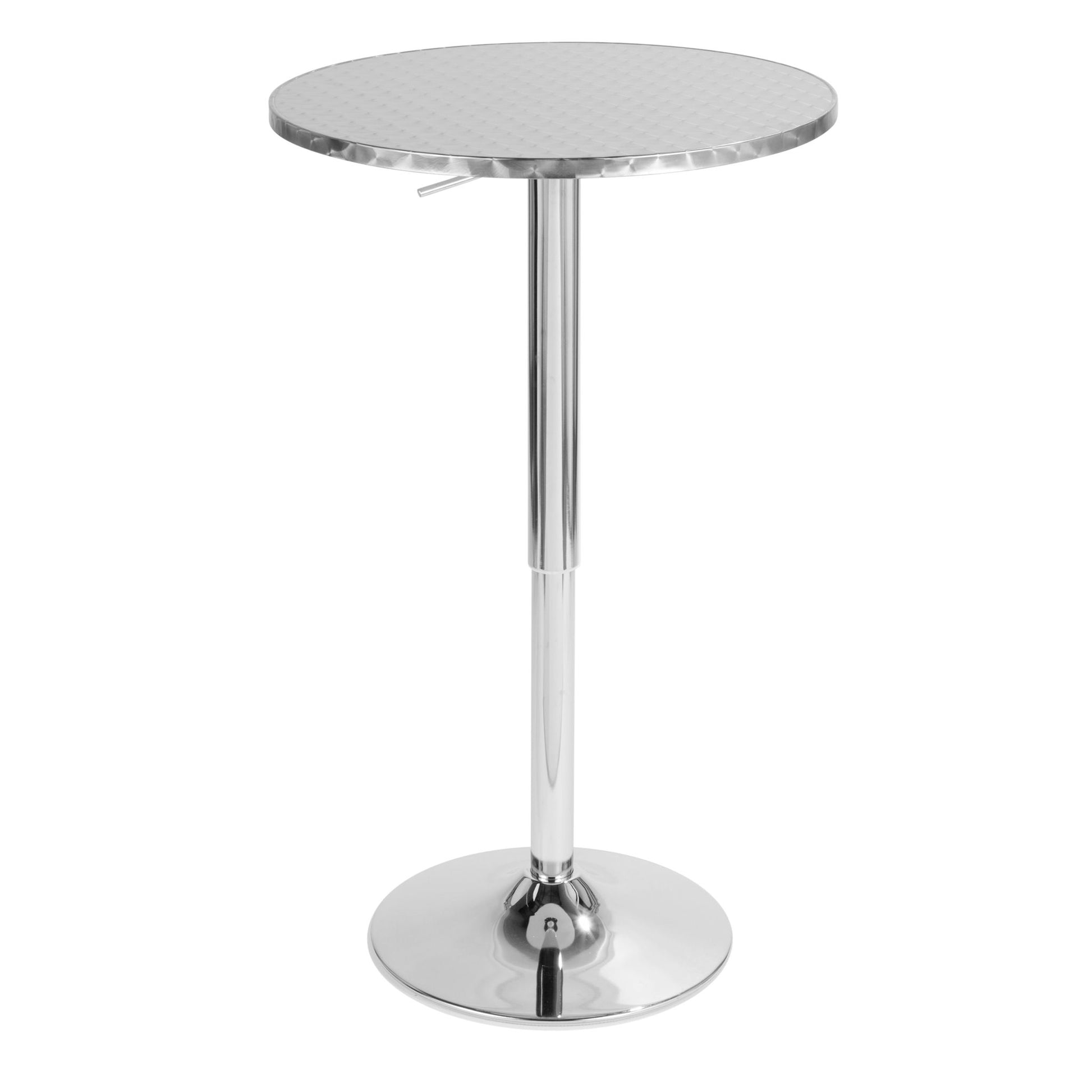 Bistro - Contemporary Adjustable Round Bar Table - Silver - Best Buy Furniture