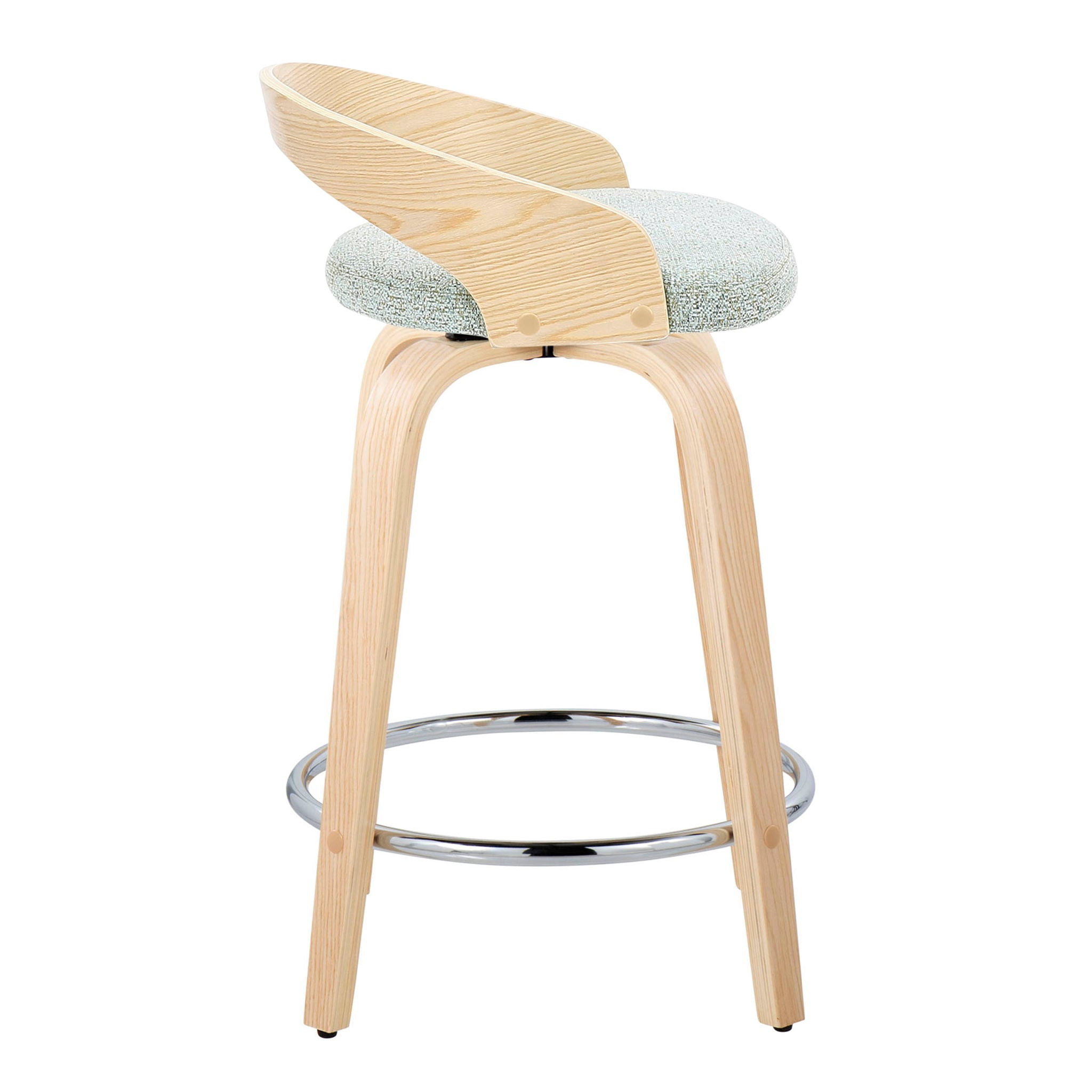 Grotto - Contemporary Fixed Height Counter Stool & Swivel, Round Footrest (Set of 2) - Best Buy Furniture
