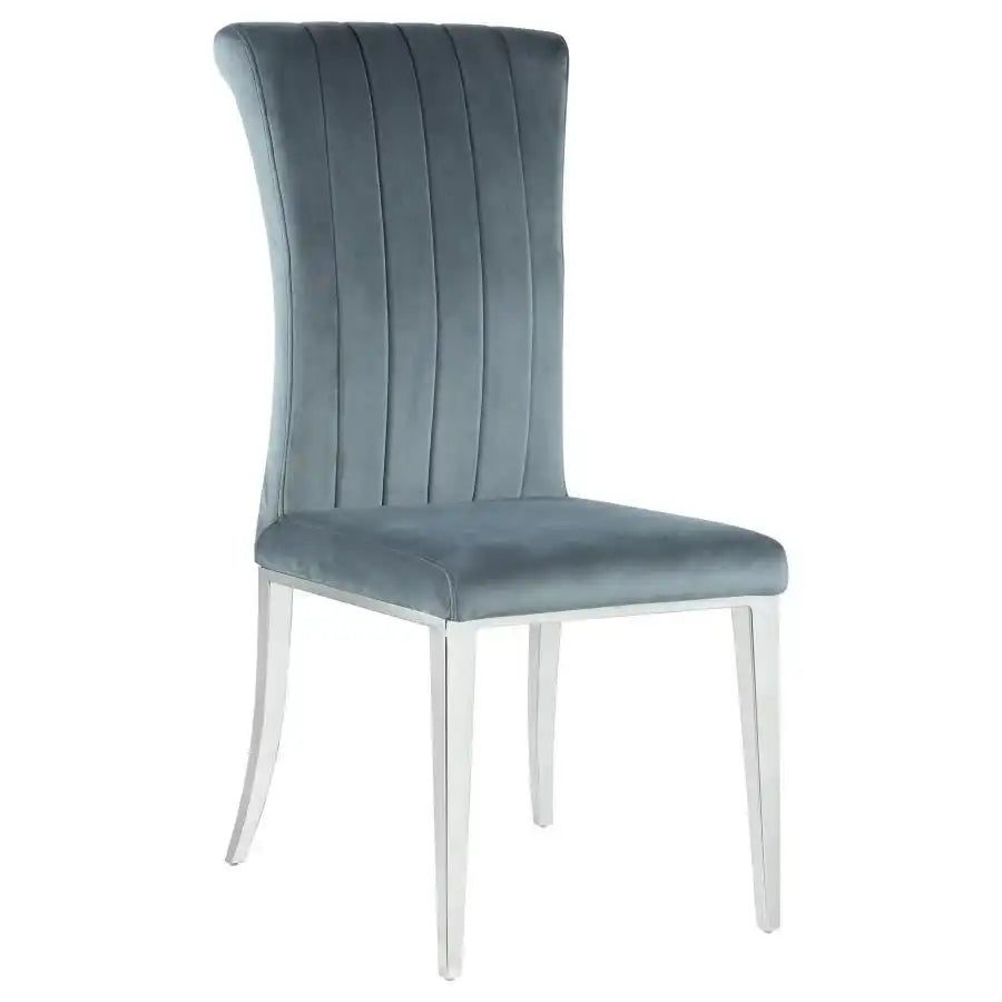Beaufort - Upholstered Dining Side Chair (Set of 2) - Steel Gray - Best Buy Furniture