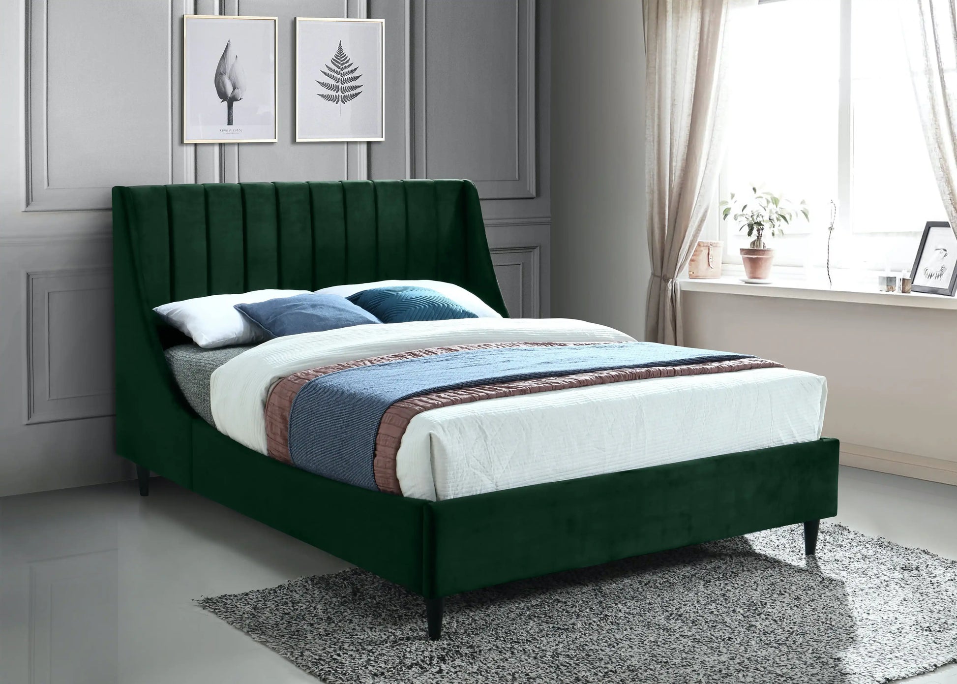 Eva - Velvet Bed - Best Buy Furniture