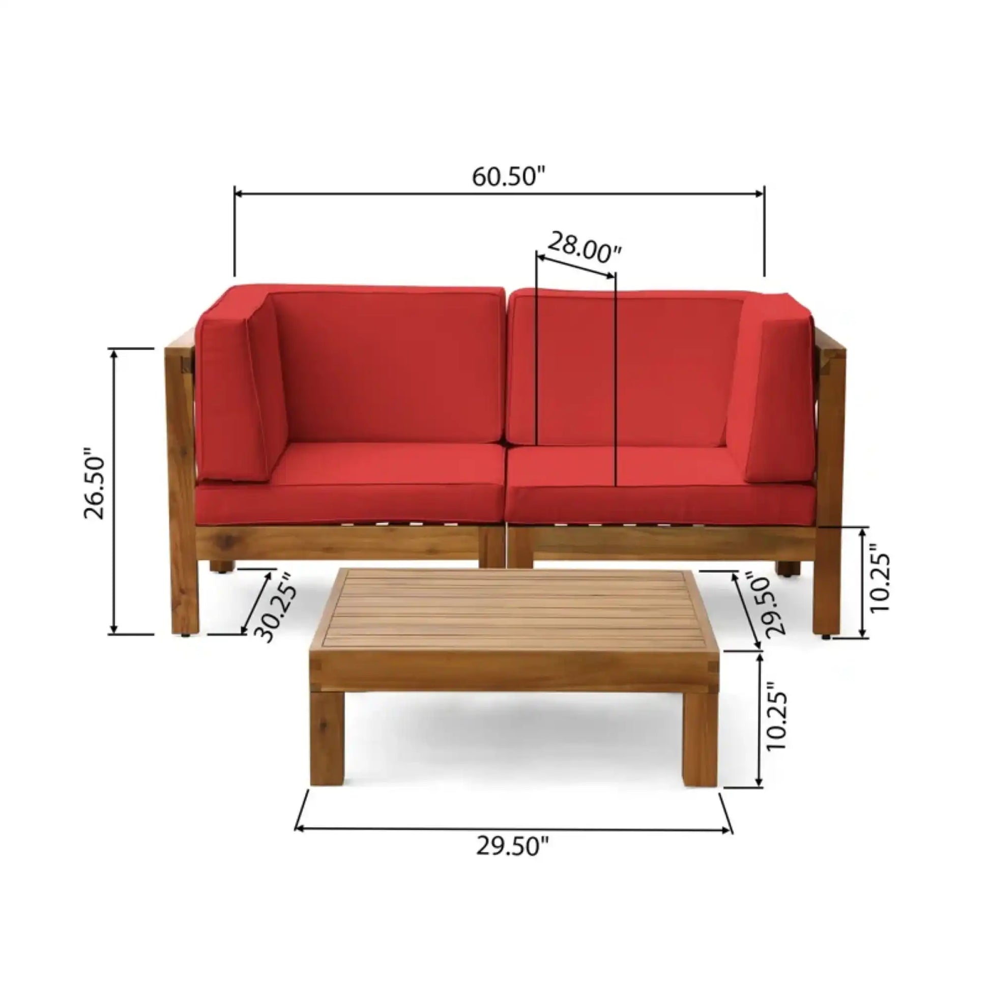 Oana - 3 Piece Love Seat Set With Coffee Table - Best Buy Furniture