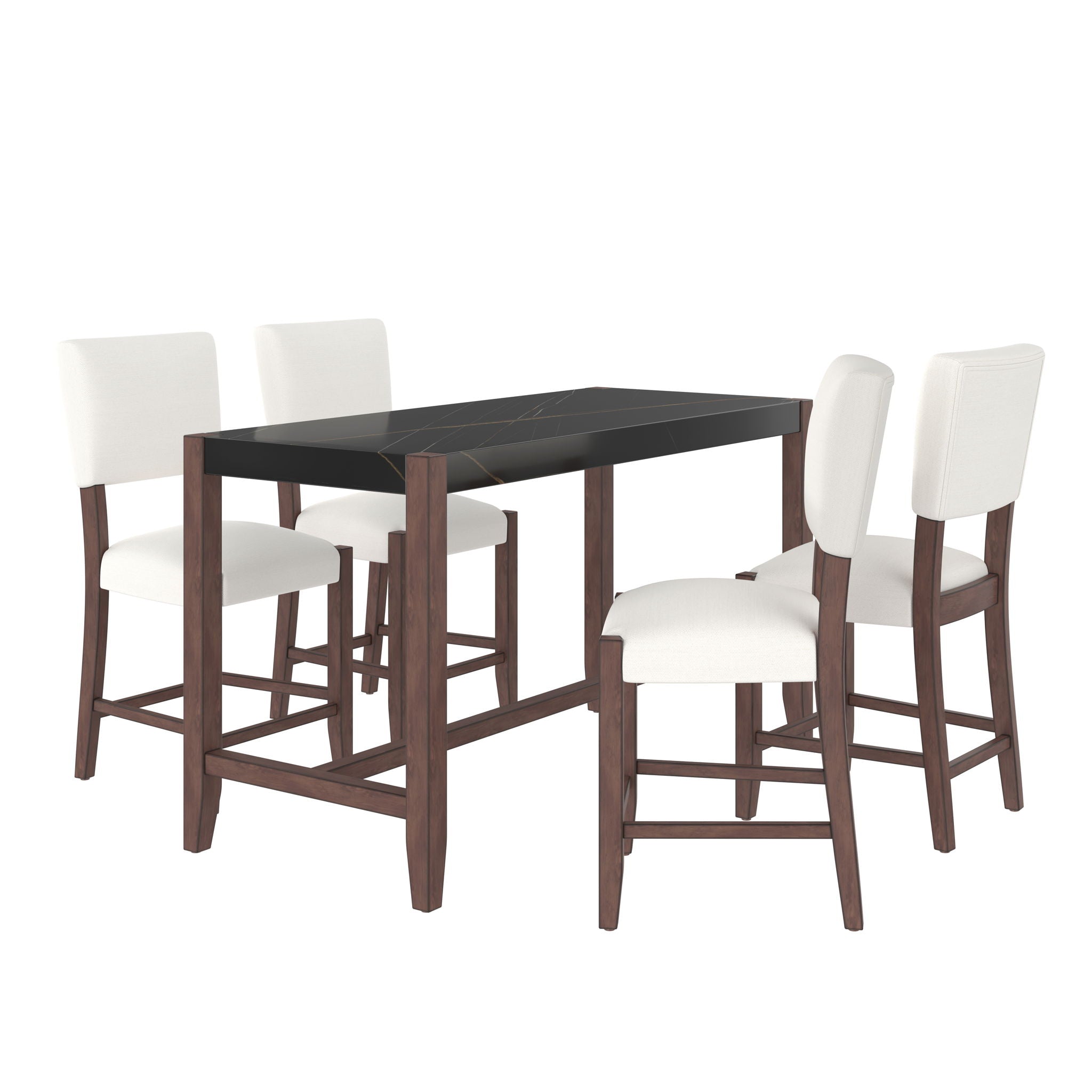 5 Piece Counter Height Dining Set, Bar Table With 4 Upholstered Chairs - Best Buy Furniture