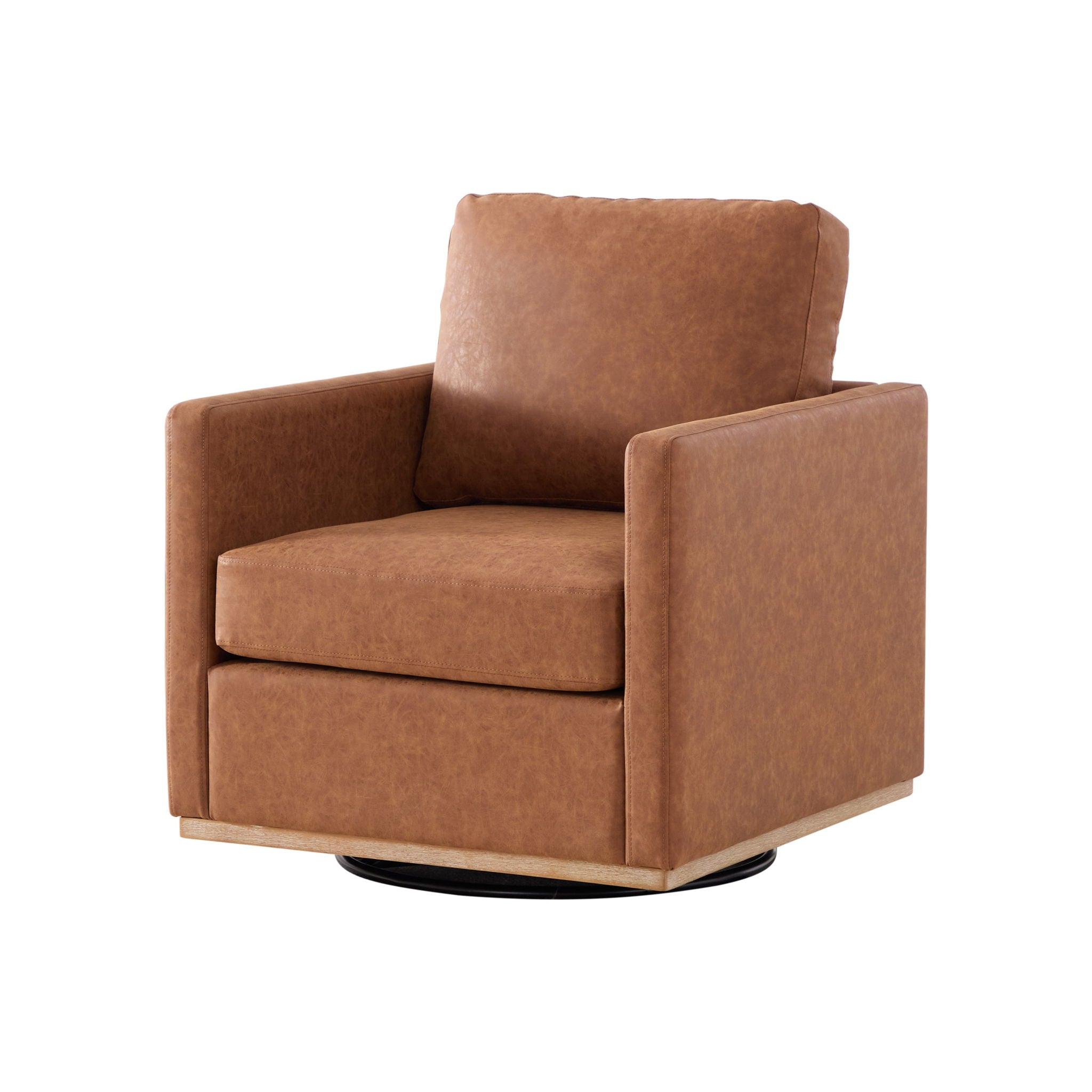 Modern Upholstered Square Swivel Accent Chair With 360 Degree Rotation - Best Buy Furniture