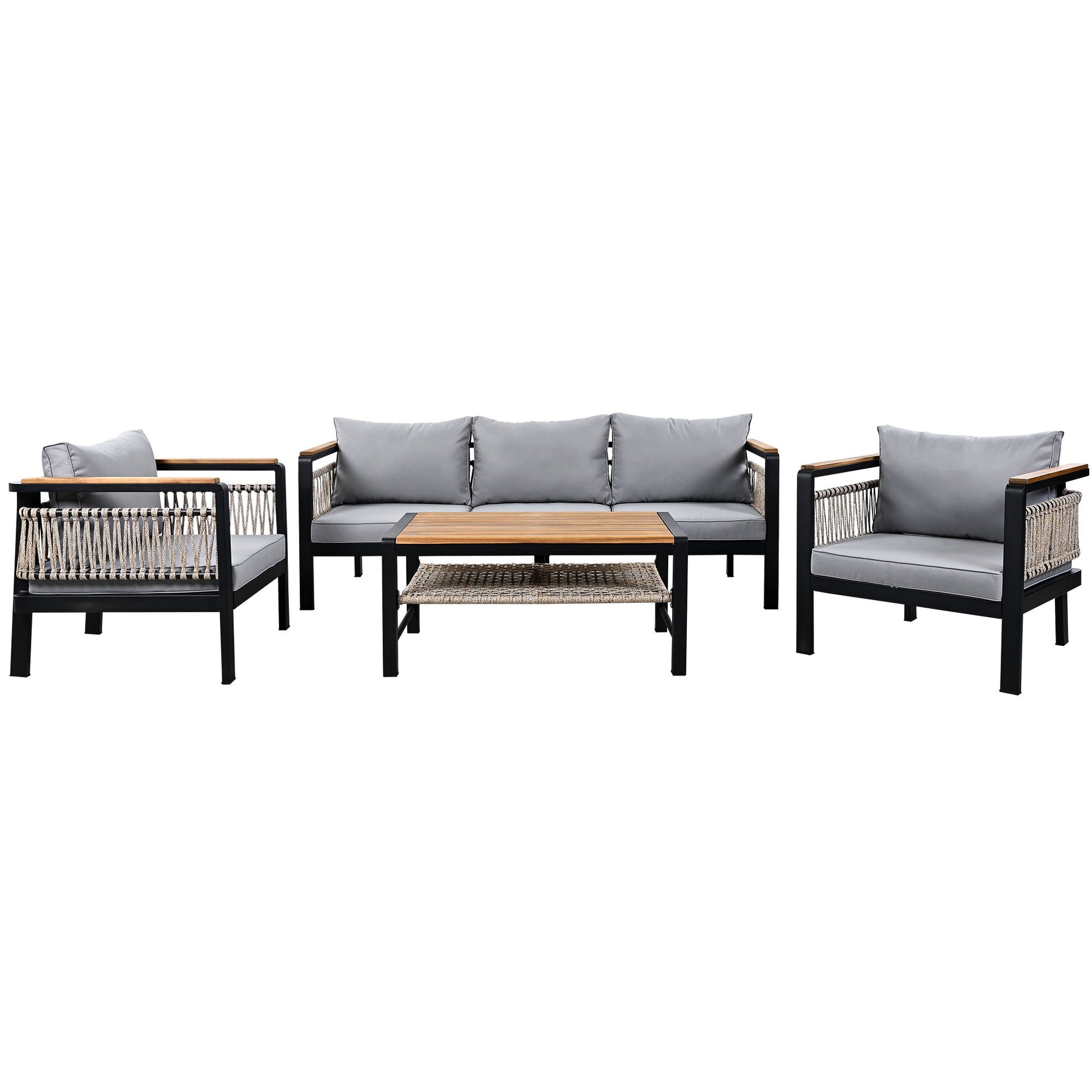 4 Pieces Outdoor Sectional Sofa Set 5 Person Patio Seating Group Outdoor Conversation Set With Cushions And A Coffee Table For Patios - Best Buy Furniture