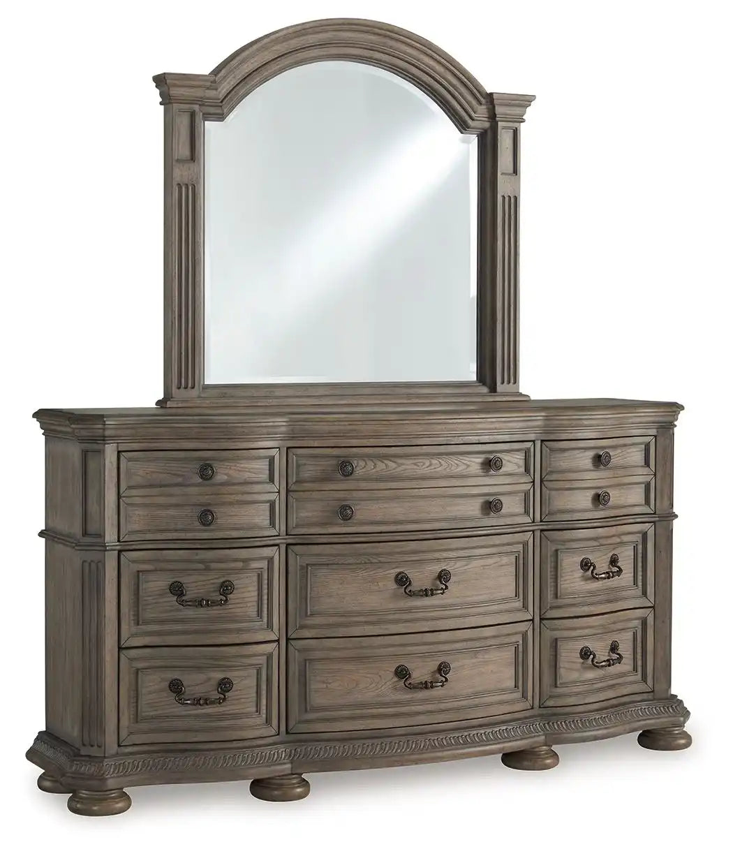 Ardenfield - Dresser And Mirror - Light Brown - Best Buy Furniture