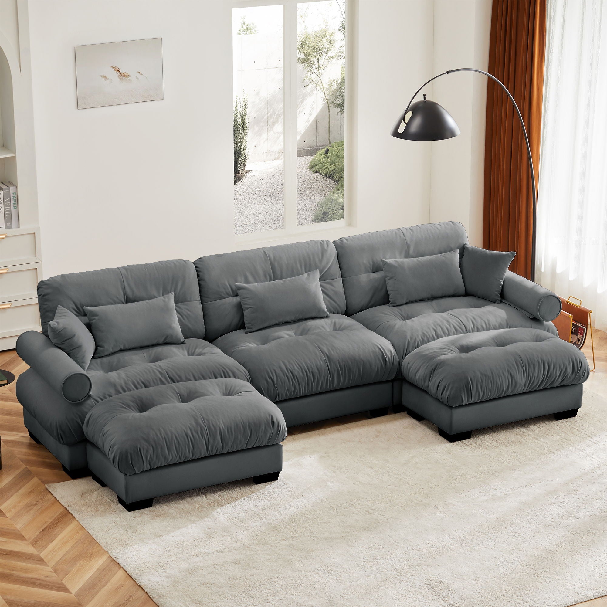 Super Comfort Oversized Modular Sectional Sofa With Movable Ottoman - Best Buy Furniture