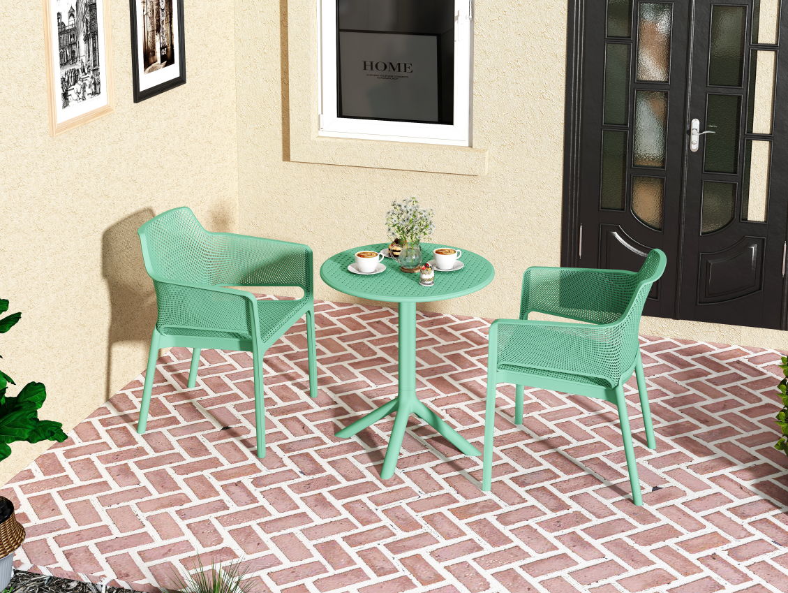 3 Piece Plastic Arm Chair Bistro Grs Premium Ocean Plastic - Best Buy Furniture