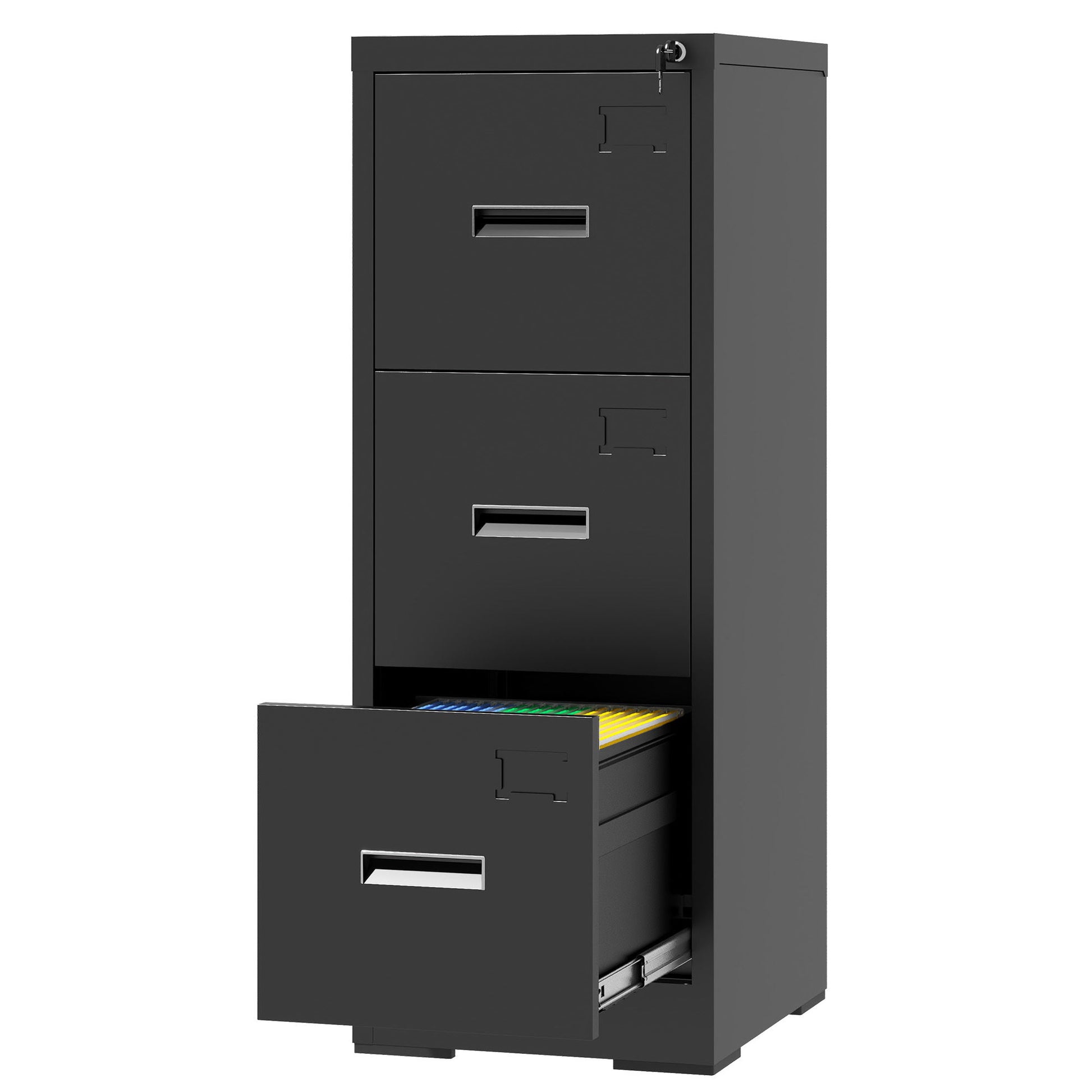 Modern Drawer Metal Vertical File Cabinet With Lock And Card Slot For Office - Best Buy Furniture
