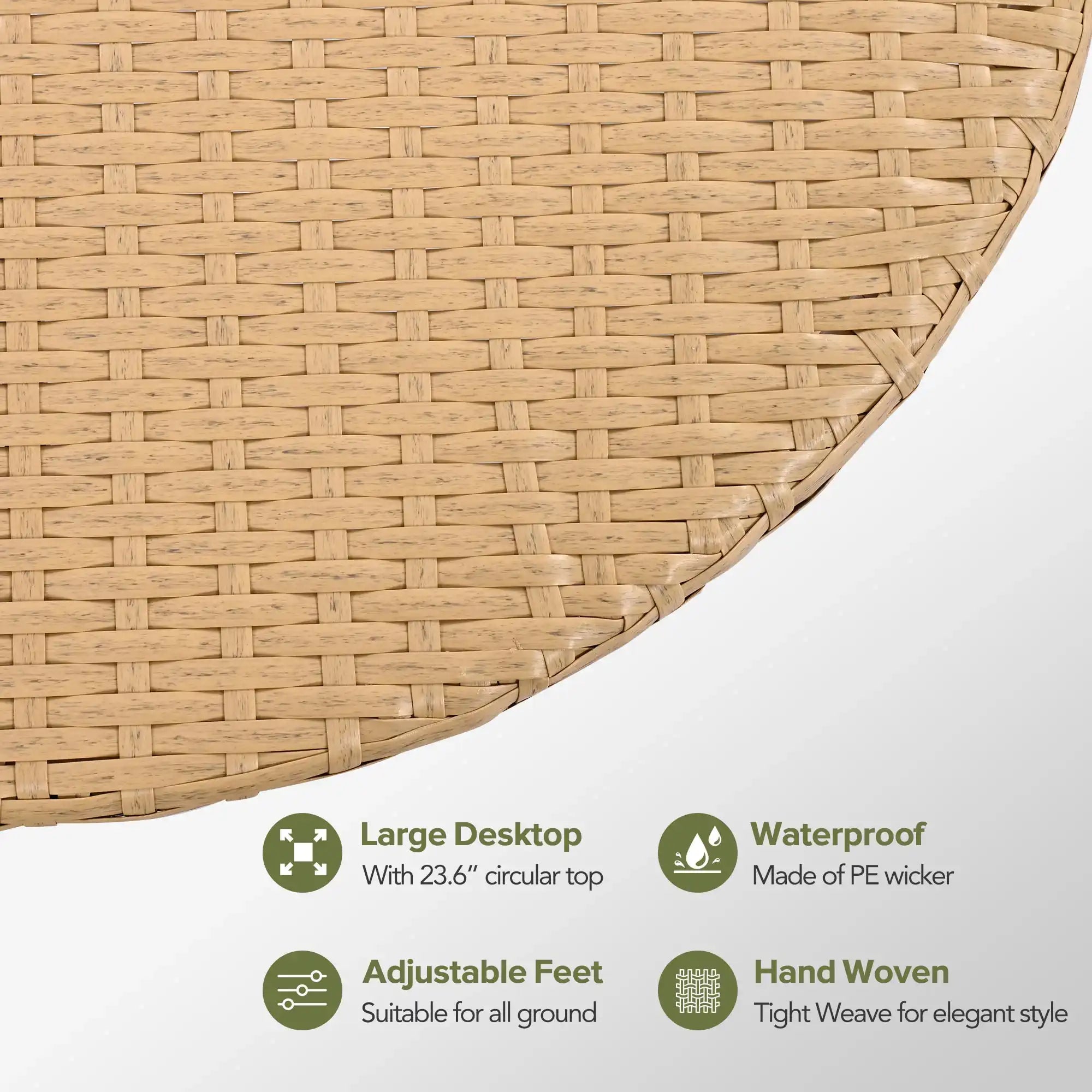 7 Piece Rattan Sectional Sofa Set, Outdoor Patio Furniture, Beige - Best Buy Furniture