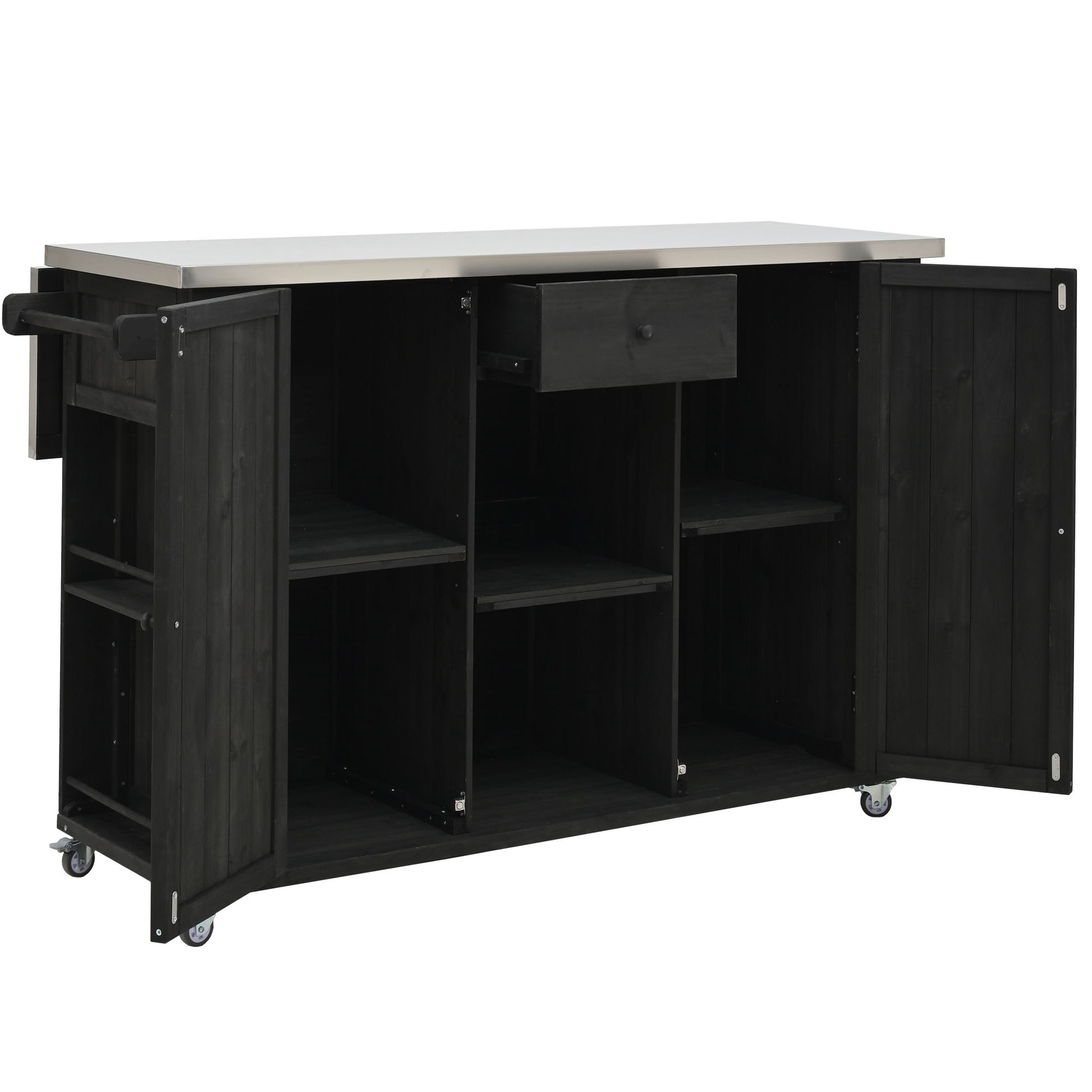 Outdoor Kitchen Island With Stainless Steel Top, Ample Storage Space, Towel And Spice Racks And A Bottle Opener - Best Buy Furniture