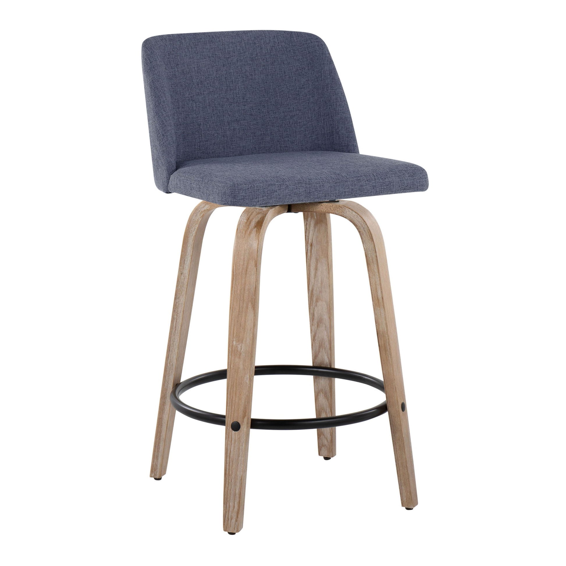 Toriano - Contemporary Fixed-Height Counter Stool & Swivel With Round Footrest (Set of 2) - Best Buy Furniture