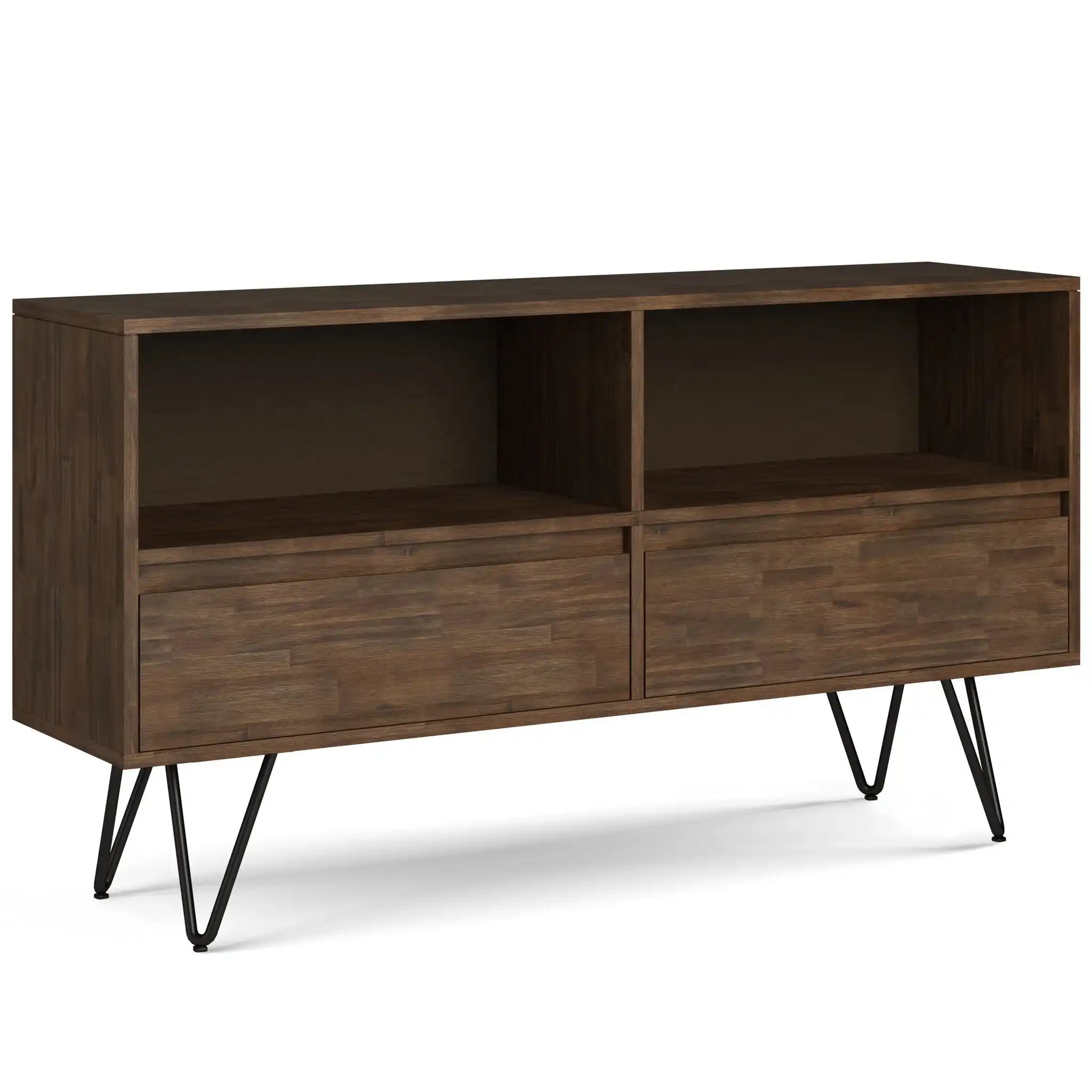 Chase - Low Bookcase - Rustic Natural Aged Brown - Best Buy Furniture