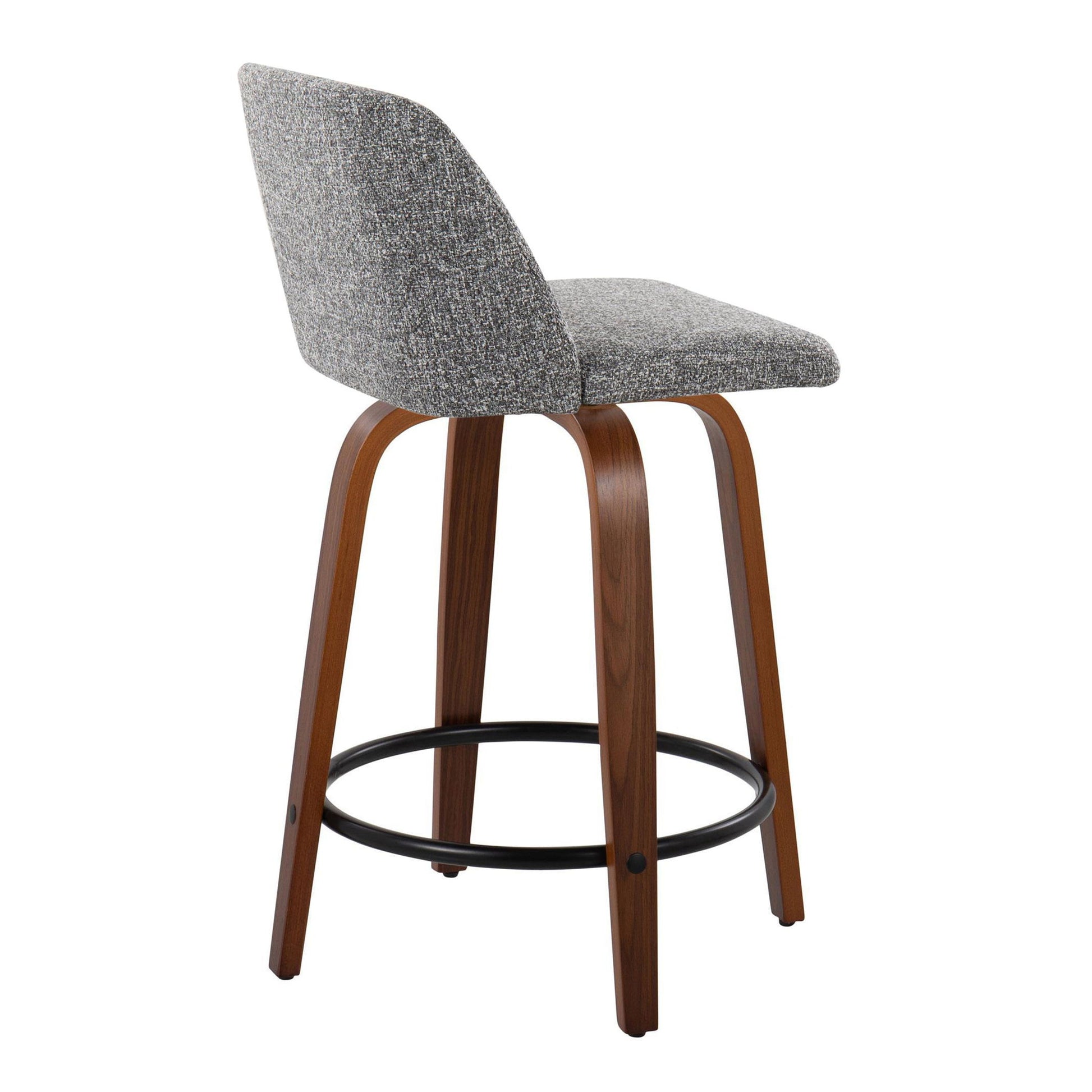 Toriano - Mid Century Modern, Fixed Height Counter Stool & Swivel And Round Footrest (Set of 2) - Best Buy Furniture