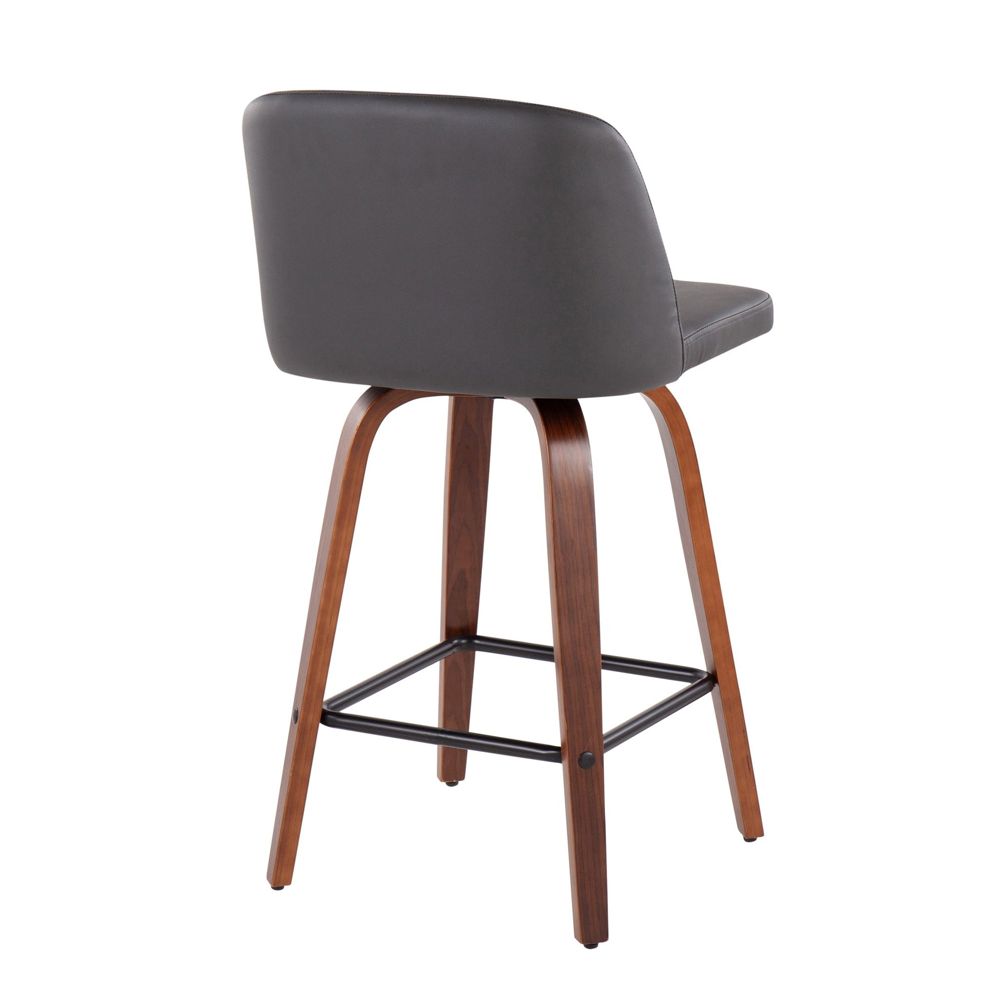 Toriano - Mid Century Modern Fixed Height Counter Stool & Square Footrest (Set of 2) - Best Buy Furniture