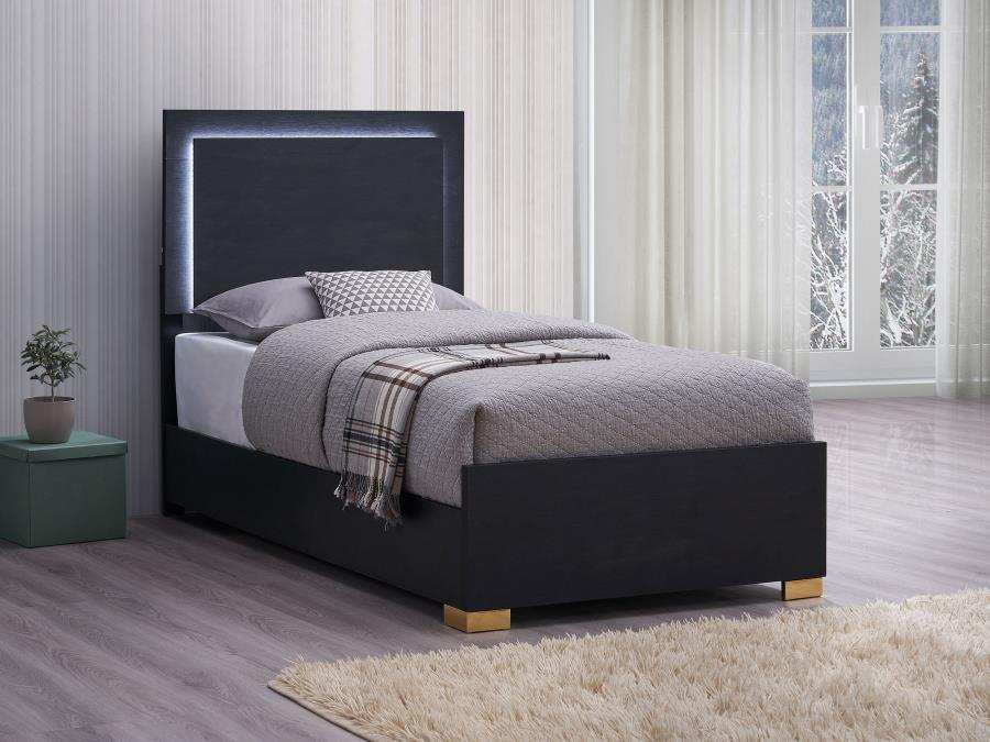 Marceline - Wood LED Panel Bed - Best Buy Furniture