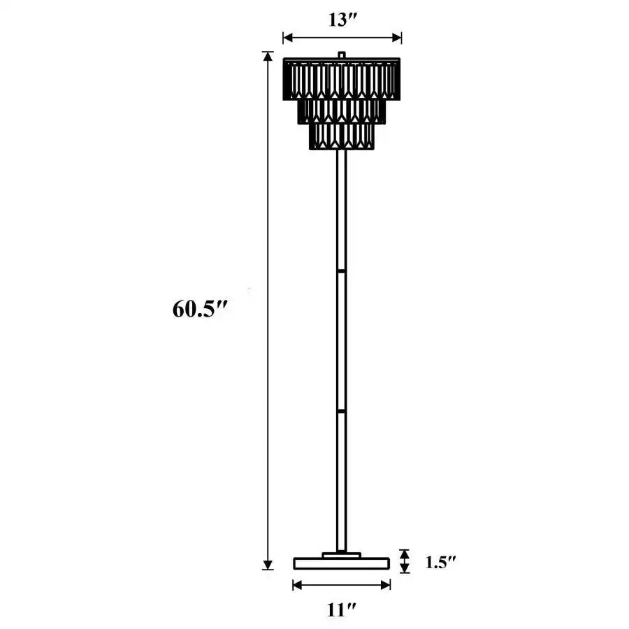Anya - Hanging Crystal Metal Floor Lamp - Chrome - Best Buy Furniture
