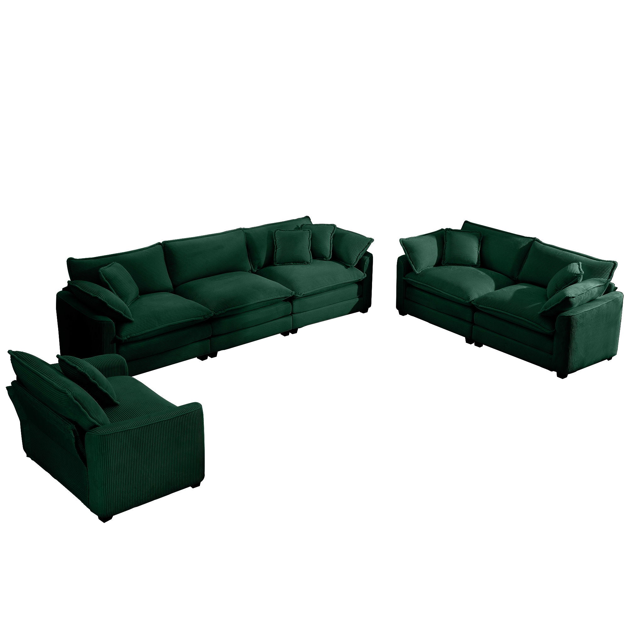 Elegant Corduroy Oversized Sectional Sofa Set With Deep Seats And Flexible Layout - Best Buy Furniture
