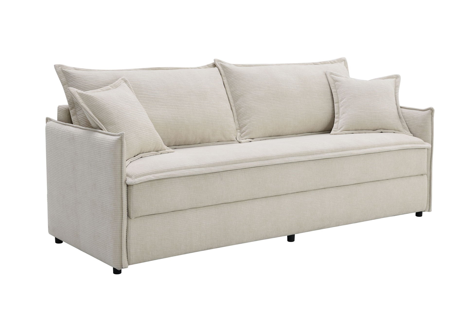 Elisea - Sleeper Sectional Sofa With 2 Toss Pillows - Beige - Best Buy Furniture