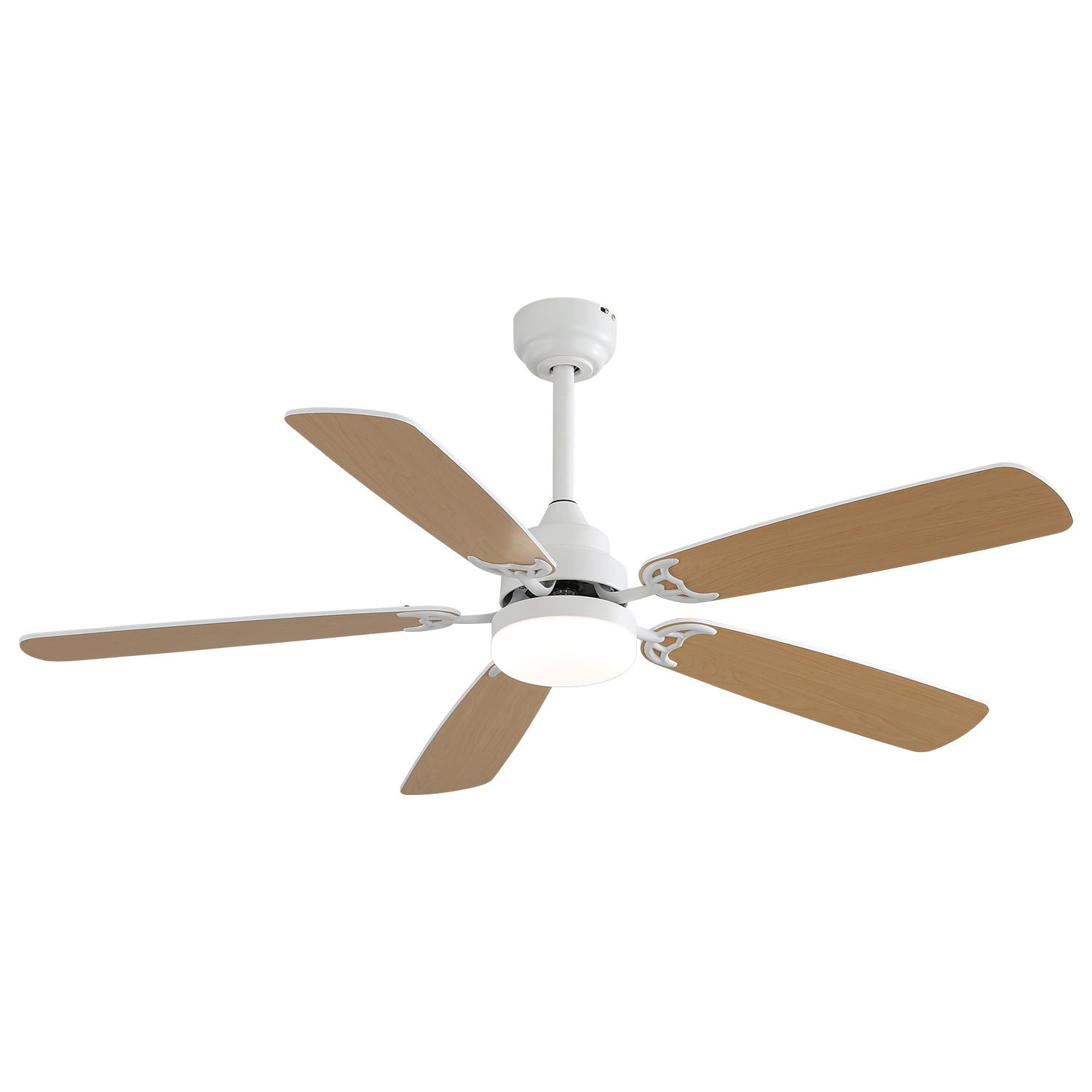 Indoor Modern 52" Ceiling Fan With Dimmable 6 Speed Wind 5 Blades Remote Control Reversible Dc Motor With LED Light - White - Best Buy Furniture